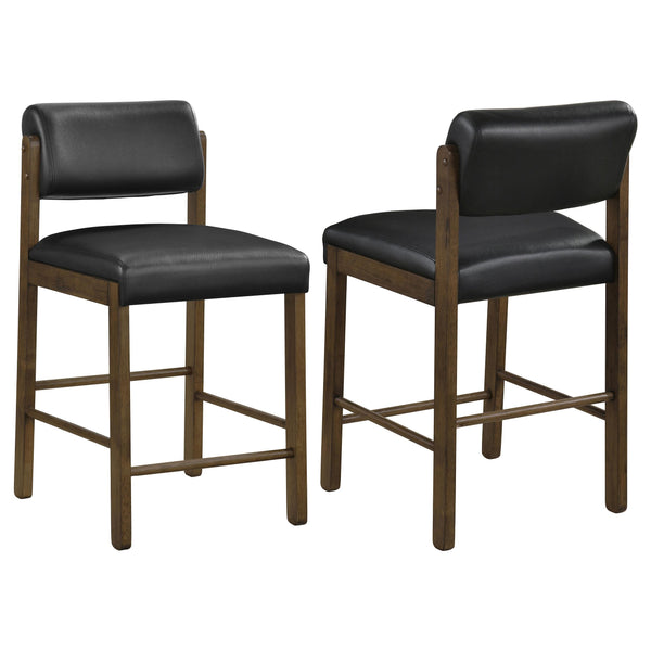 Coaster Furniture Kehoe 193929WAL Set of 2 Upholstered Counter Height Chair - Black/Walnut