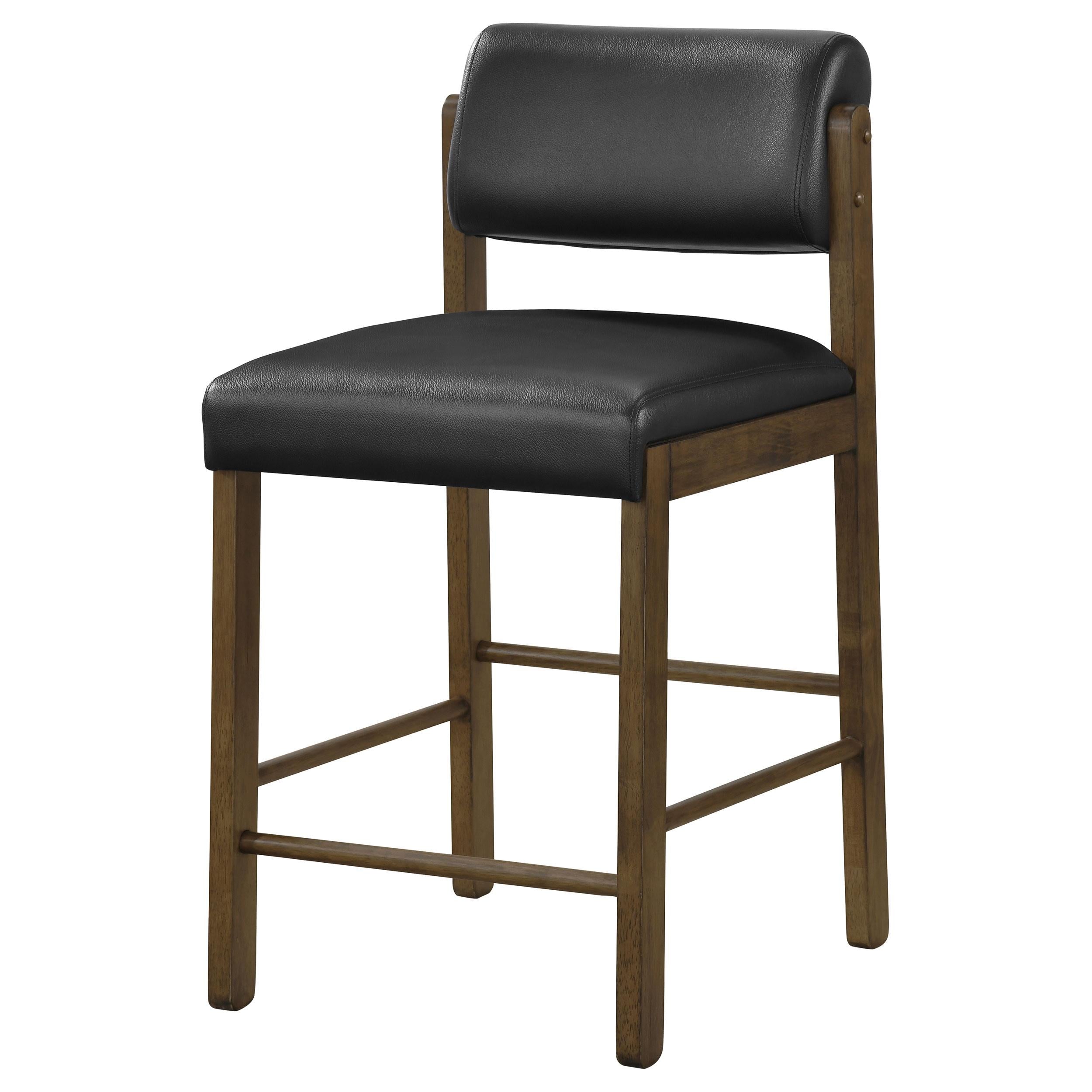  Coaster Furniture Kehoe 193929WAL Set of 2 Upholstered Counter Height Chair - Black/Walnut IMAGE 8