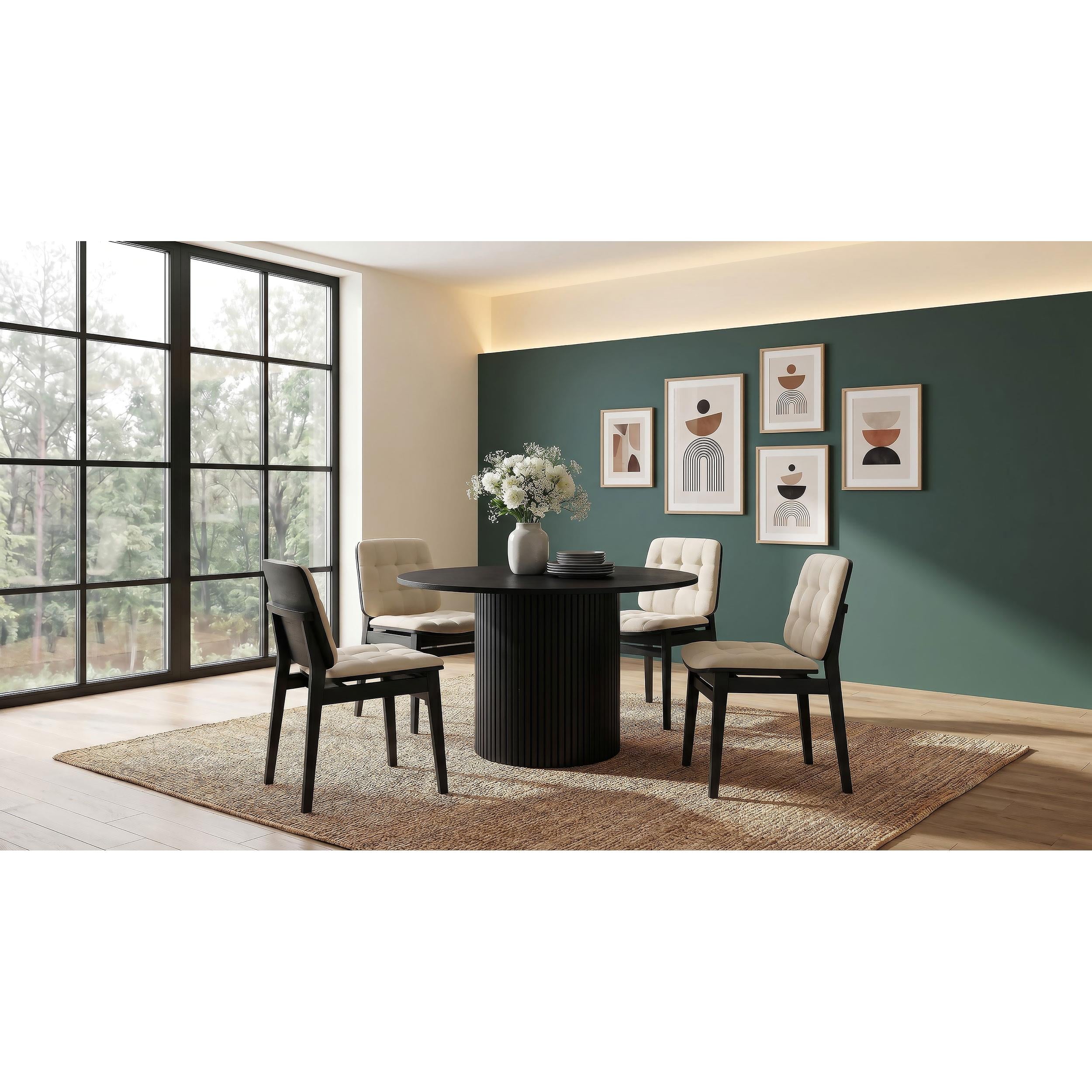  Coaster Furniture Hamlyn 193930BLK 47-inch Round Wood Dining Room Table - Black IMAGE 10