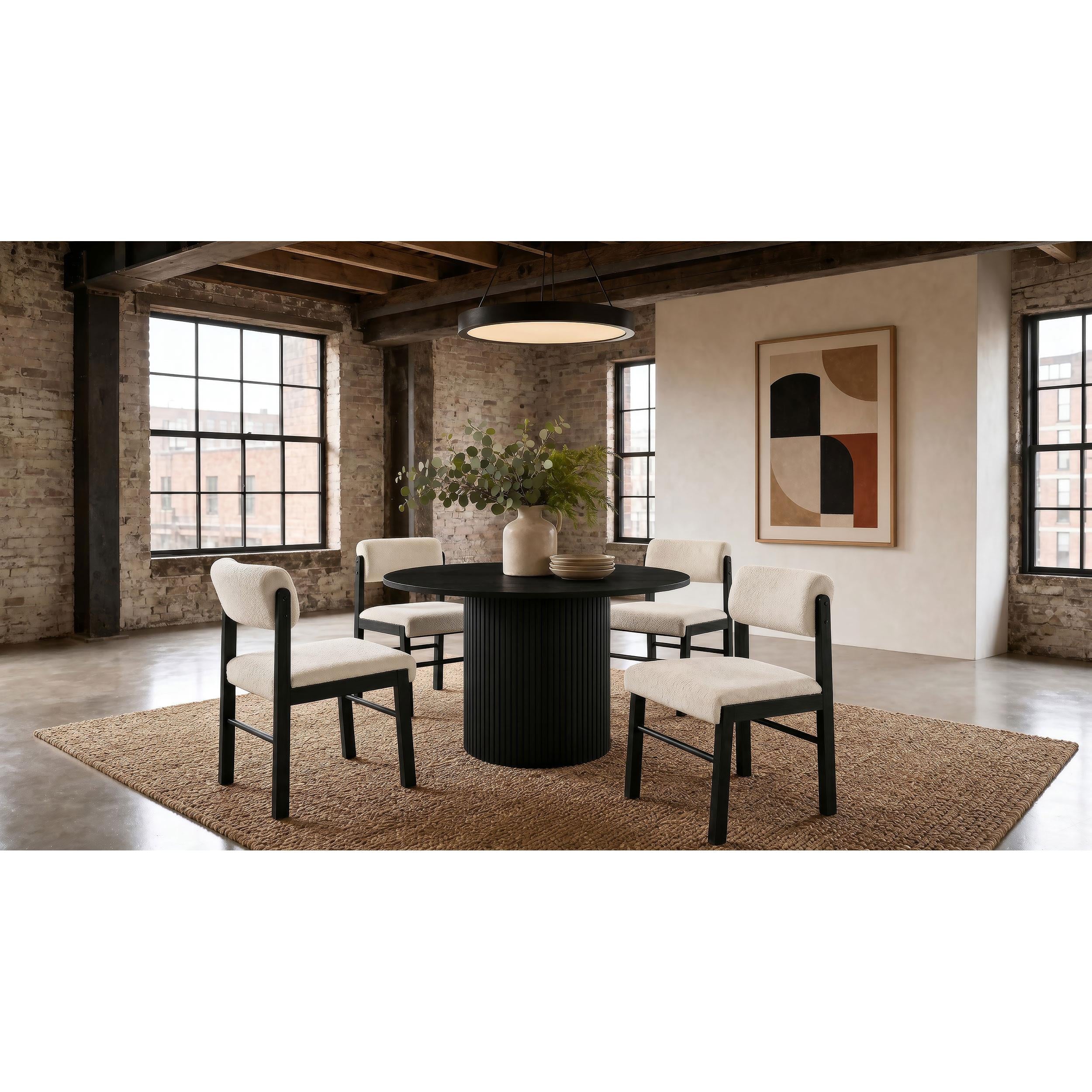  Coaster Furniture Hamlyn 193930BLK 47-inch Round Wood Dining Room Table - Black IMAGE 4