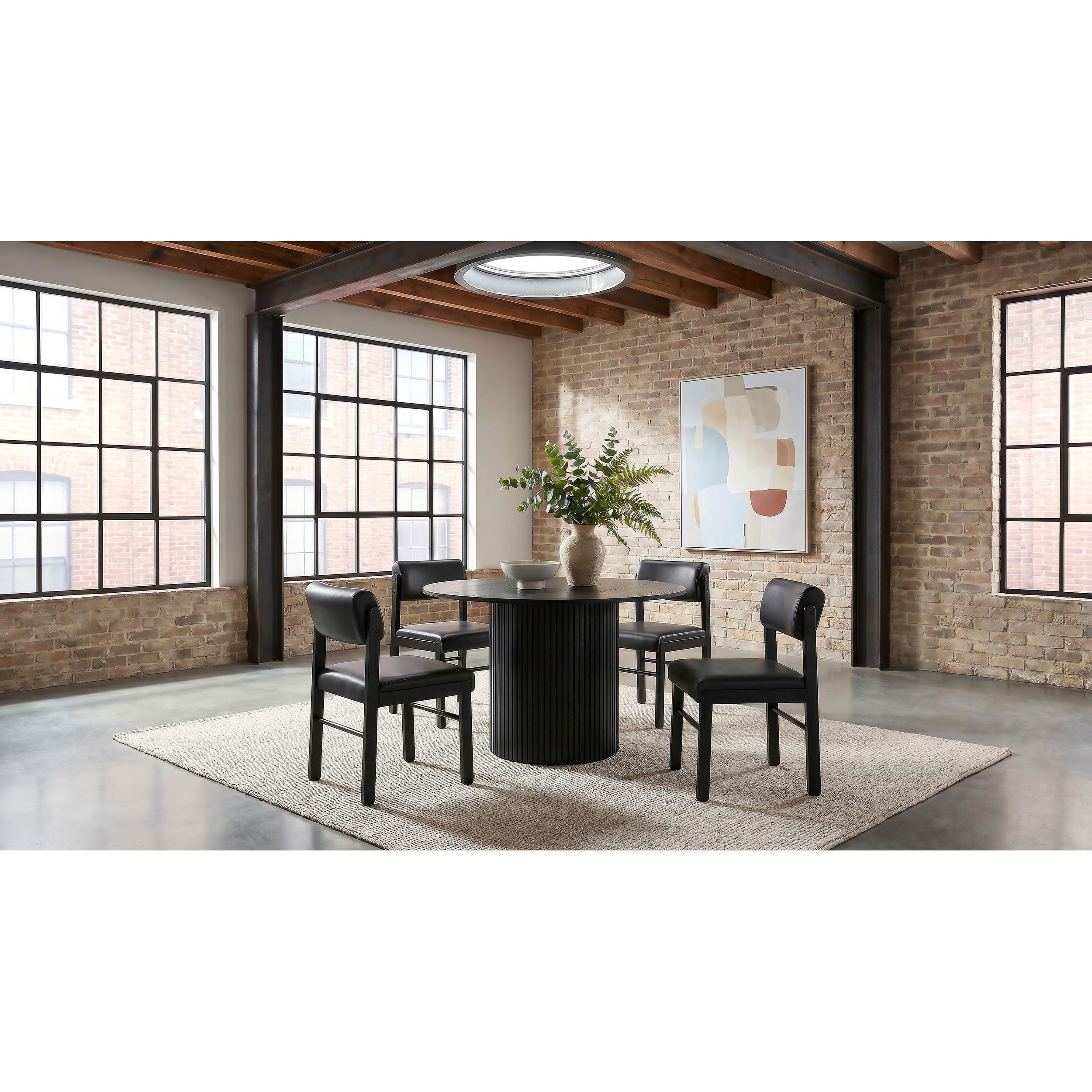  Coaster Furniture Hamlyn 193930BLK 47-inch Round Wood Dining Room Table - Black IMAGE 7
