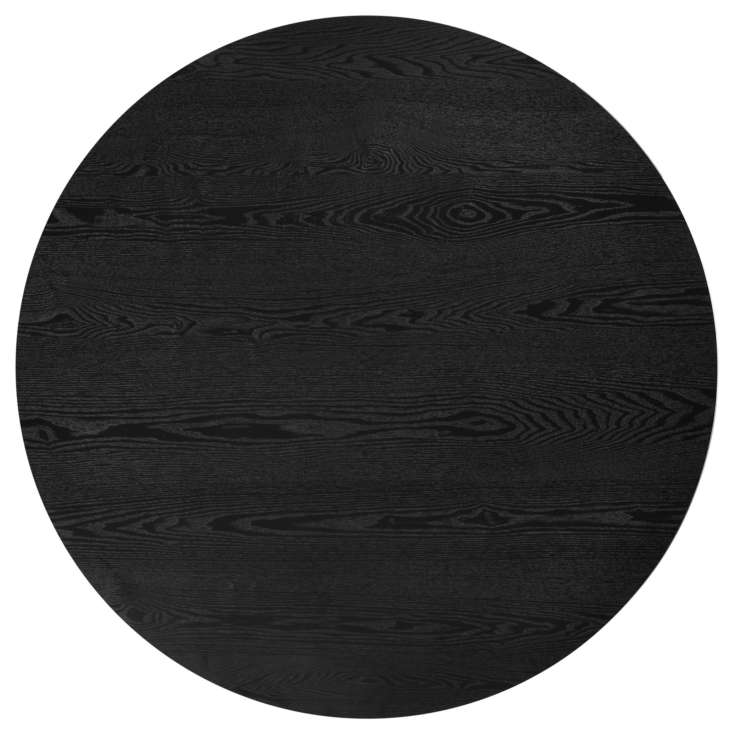  Coaster Furniture Hamlyn 193930BLK 47-inch Round Wood Dining Room Table - Black IMAGE 8