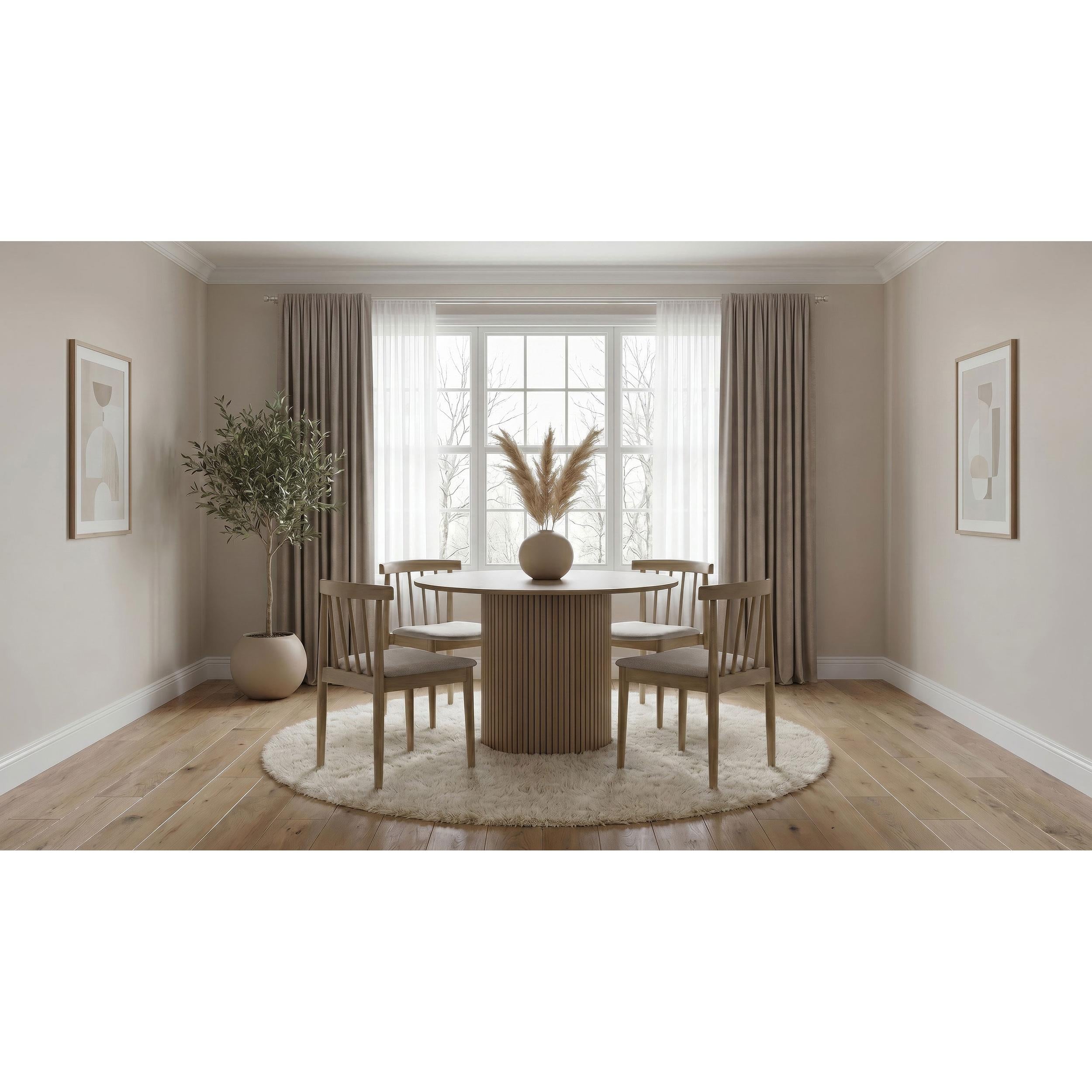  Coaster Furniture Hamlyn 193930NAT 47-inch Round Wood Dining Room Table - Natural Oak IMAGE 8