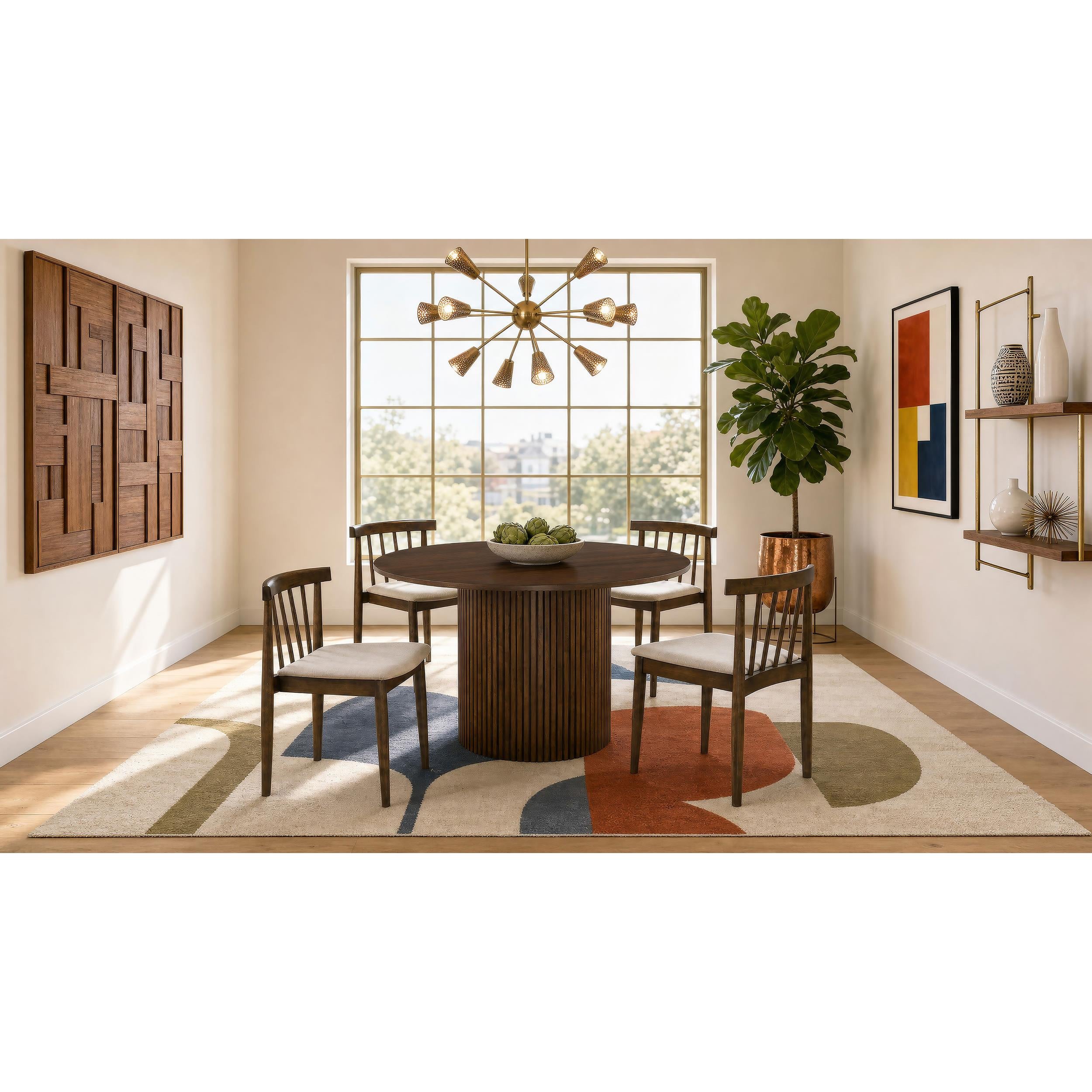  Coaster Furniture Hamlyn 193930WAL 47-inch Round Wood Dining Room Table - Walnut IMAGE 5