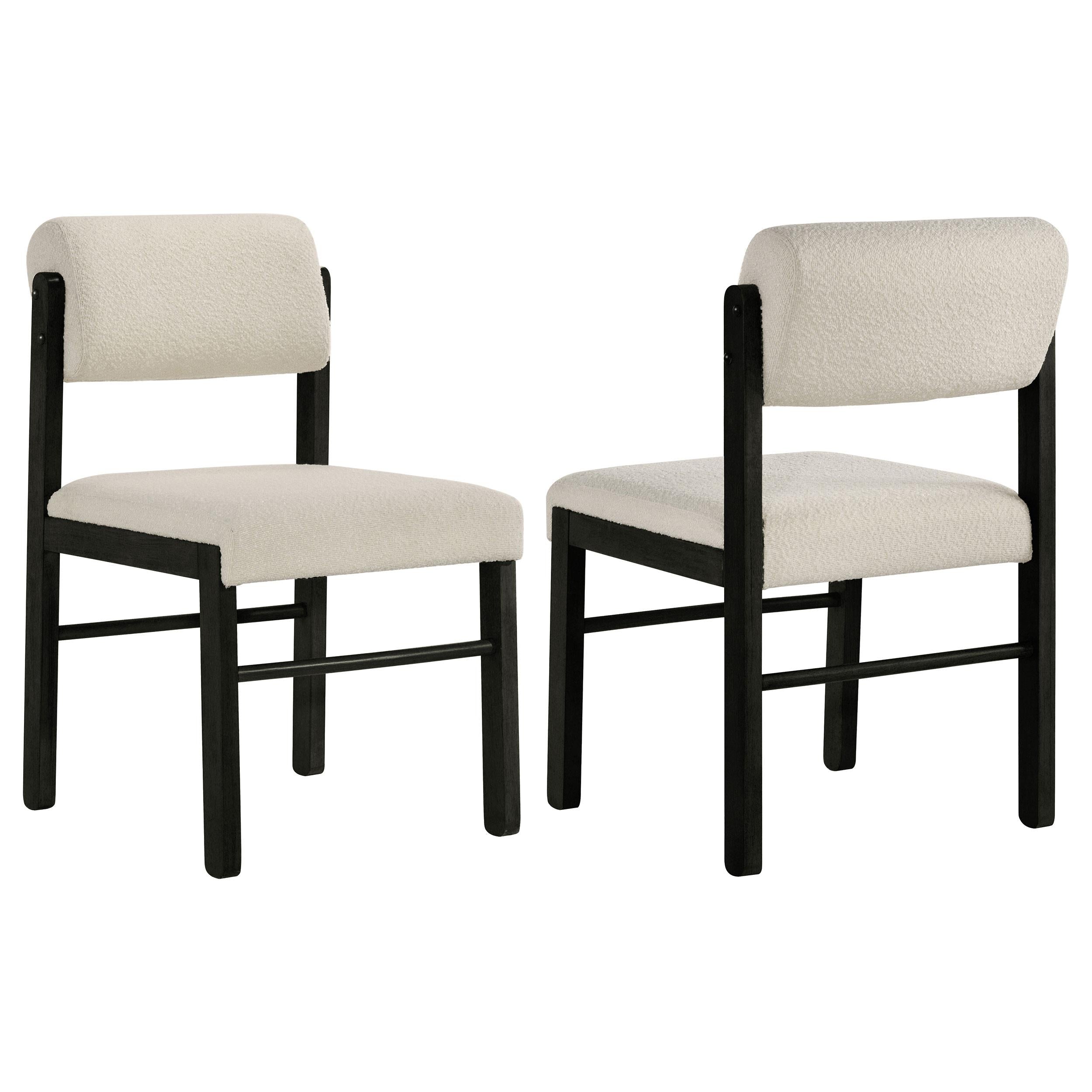  Coaster Furniture Kehoe 193932BLK Set of 2 Upholstered Dining Side Chair - Cream/Black IMAGE 1