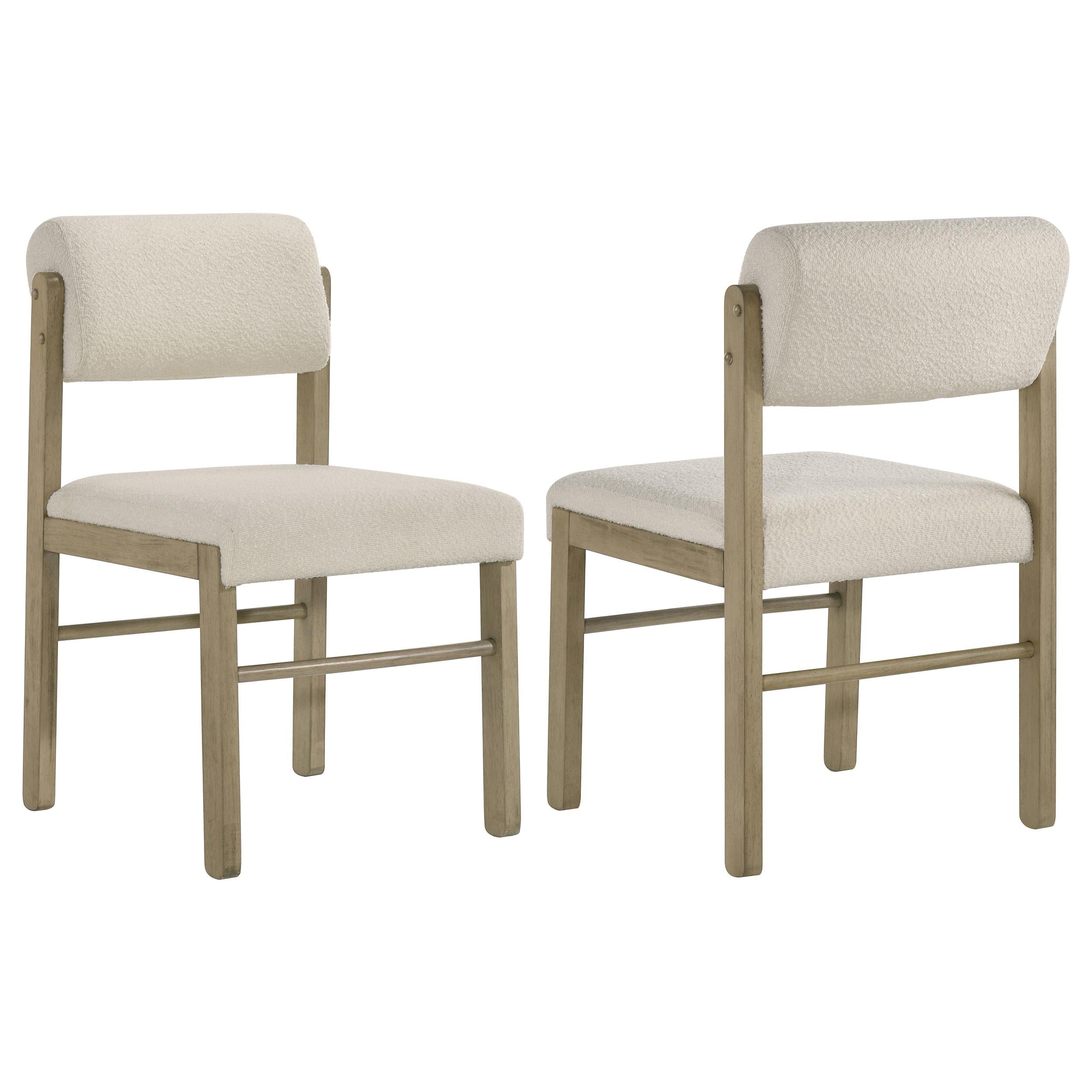  Coaster Furniture Kehoe 193932NAT Set of 2 Upholstered Dining Side Chair - Cream/Natural Oak IMAGE 1