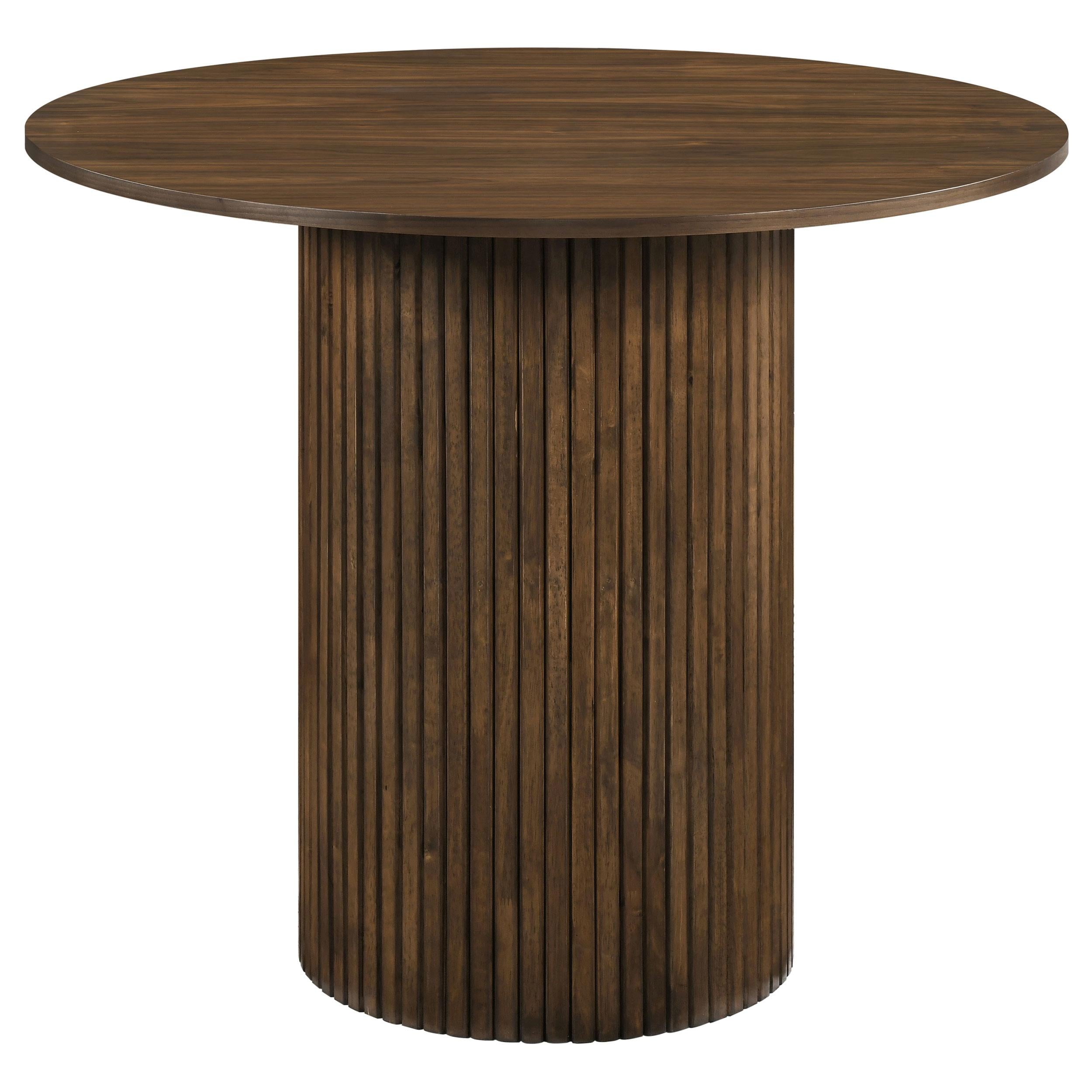  Coaster Furniture Hamlyn 193938WAL 43-inch Round Wood Counter Height Dining Table - Walnut IMAGE 1