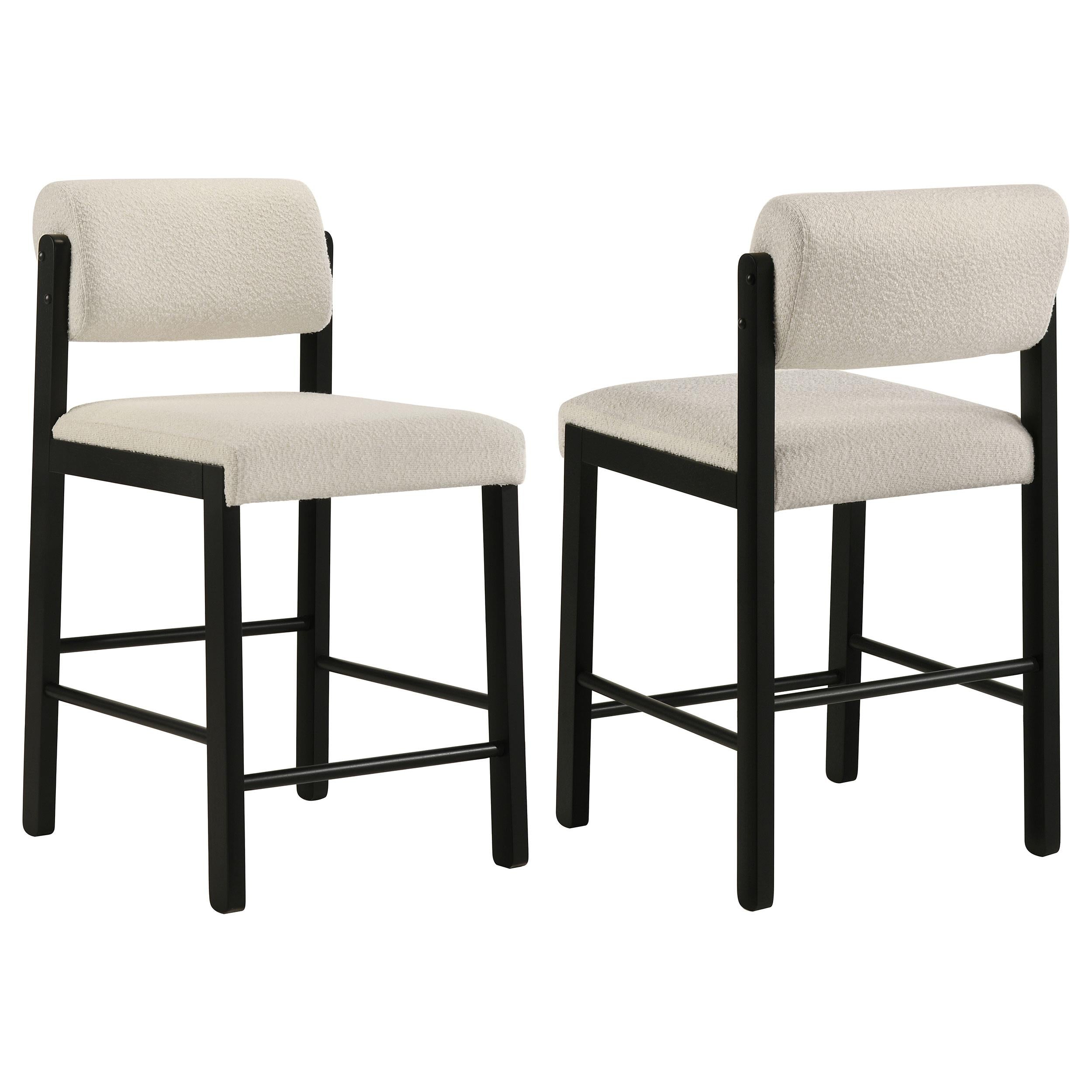  Coaster Furniture Kehoe 193939BLK Set of 2 Upholstered Counter Height Chair - Cream/Black IMAGE 1