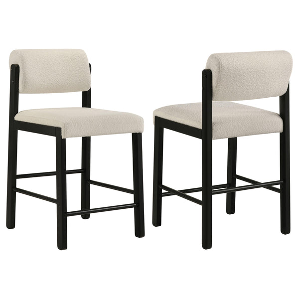 Coaster Furniture Kehoe 193939BLK Set of 2 Upholstered Counter Height Chair - Cream/Black