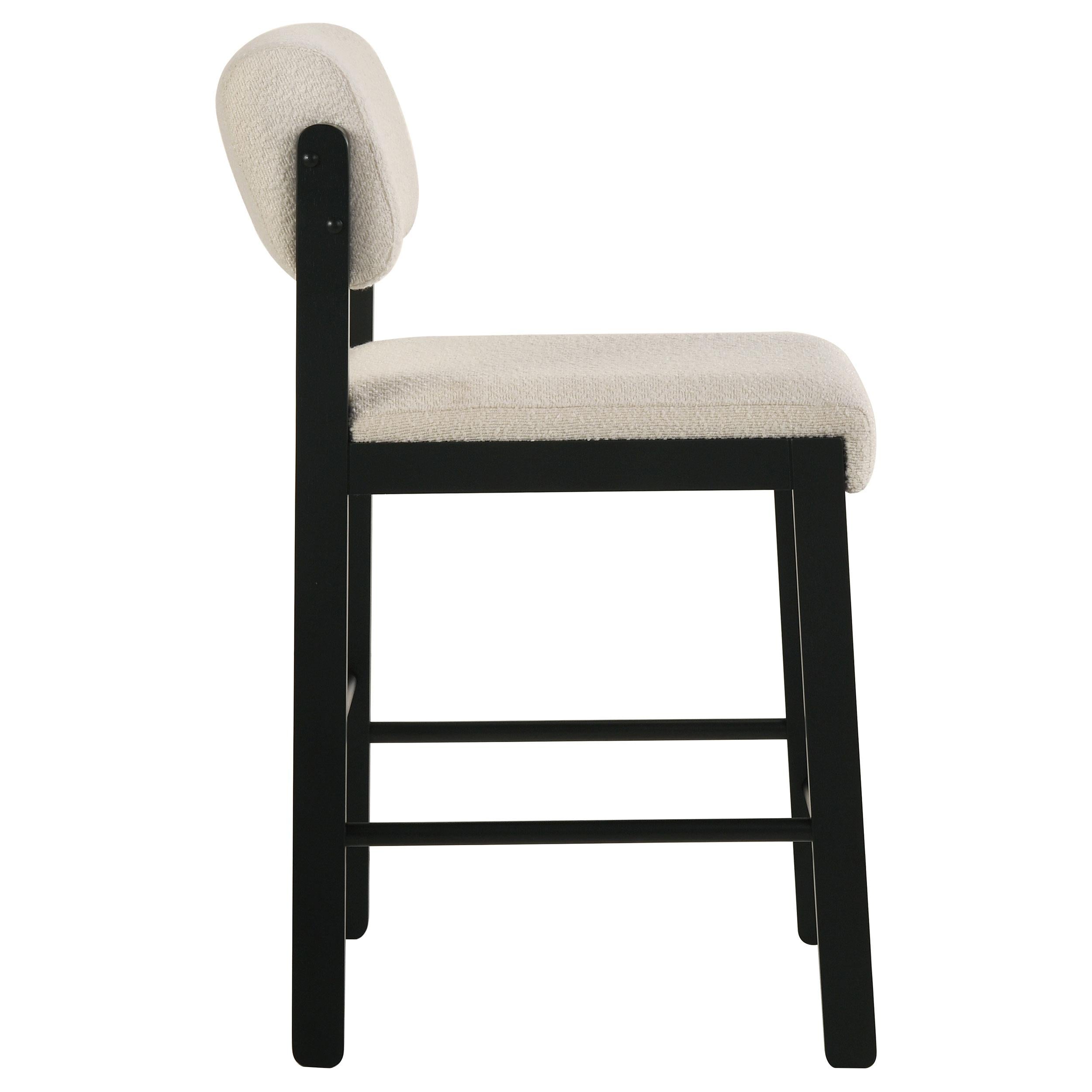  Coaster Furniture Kehoe 193939BLK Set of 2 Upholstered Counter Height Chair - Cream/Black IMAGE 3