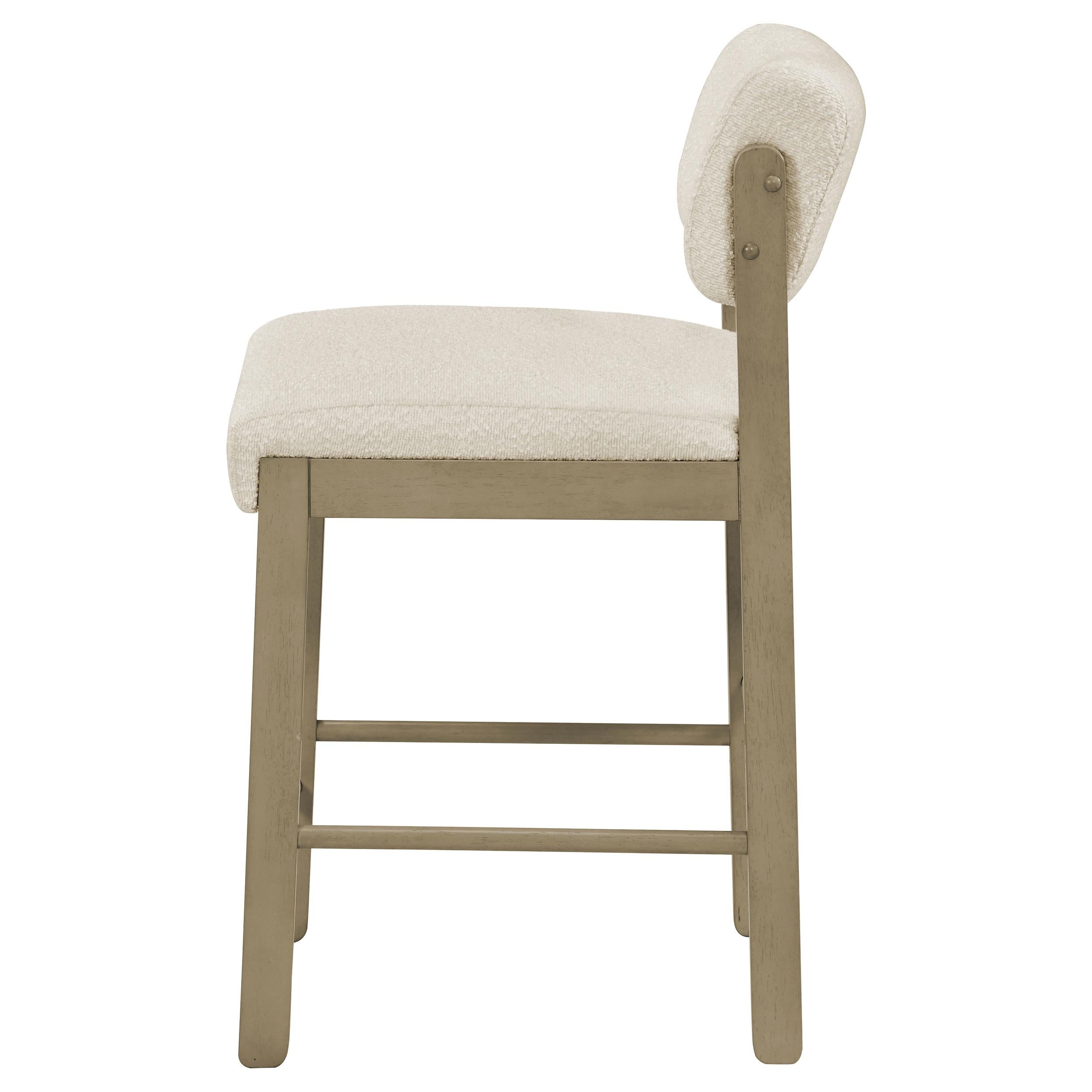  Coaster Furniture Kehoe 193939NAT Set of 2 Upholstered Counter Height Chair - Cream/Natural Oak IMAGE 2