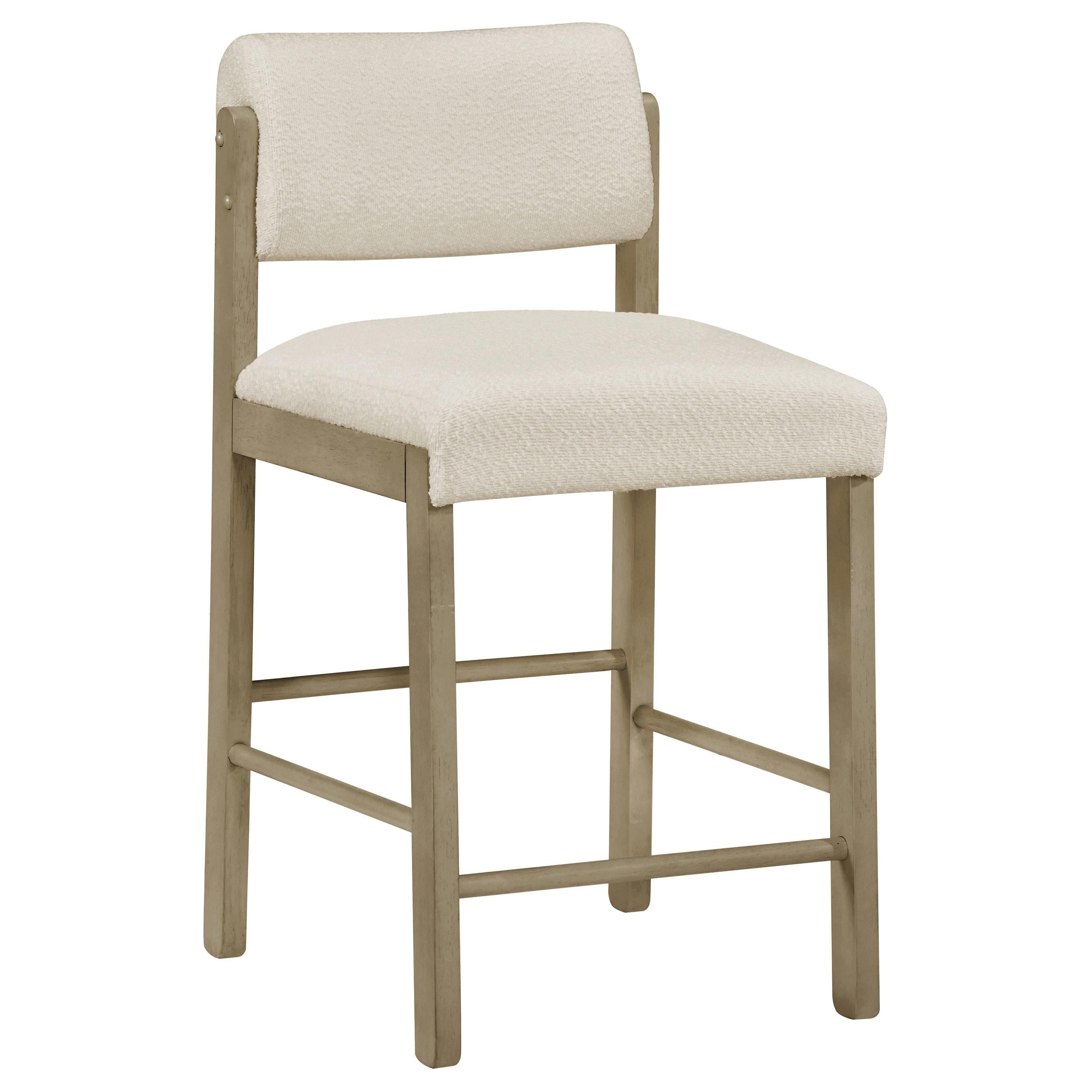  Coaster Furniture Kehoe 193939NAT Set of 2 Upholstered Counter Height Chair - Cream/Natural Oak IMAGE 4