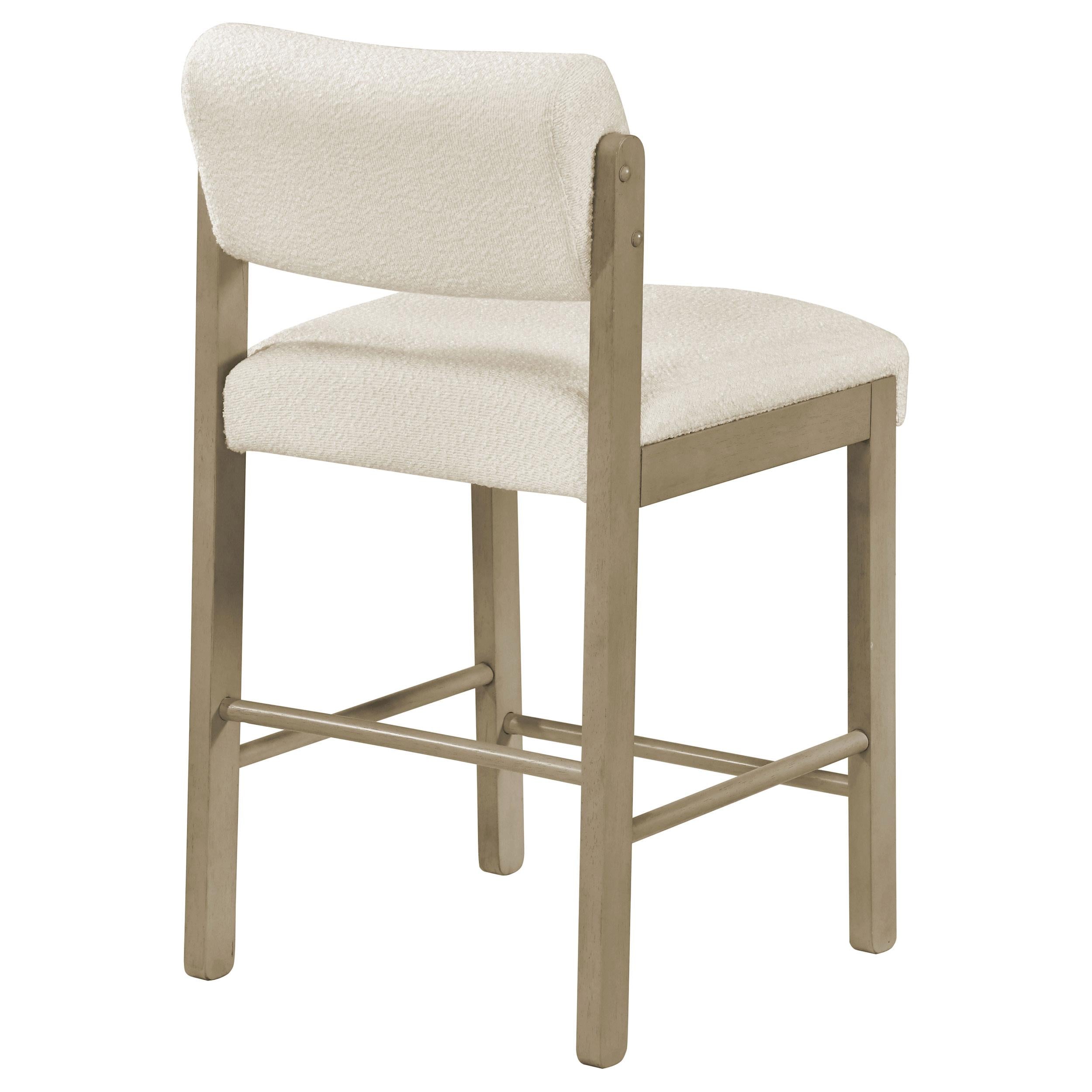  Coaster Furniture Kehoe 193939NAT Set of 2 Upholstered Counter Height Chair - Cream/Natural Oak IMAGE 5