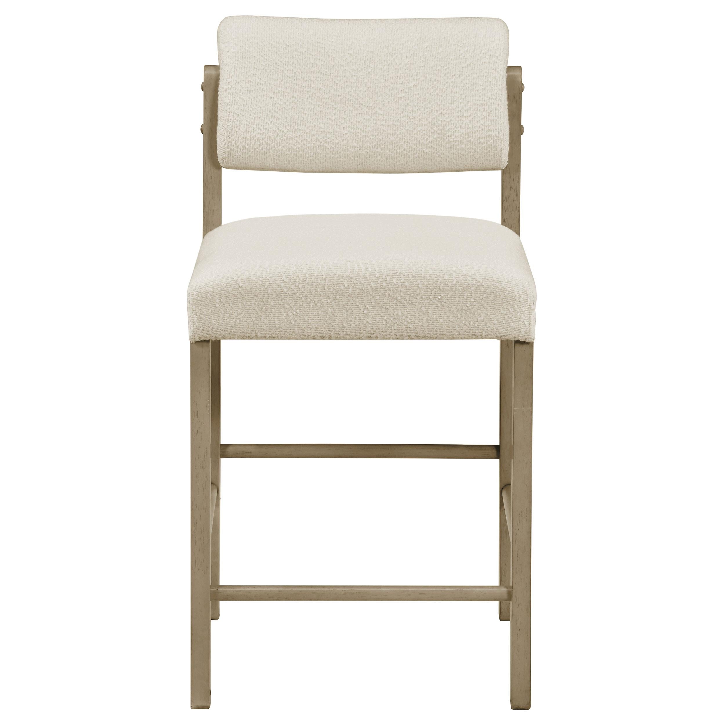  Coaster Furniture Kehoe 193939NAT Set of 2 Upholstered Counter Height Chair - Cream/Natural Oak IMAGE 6