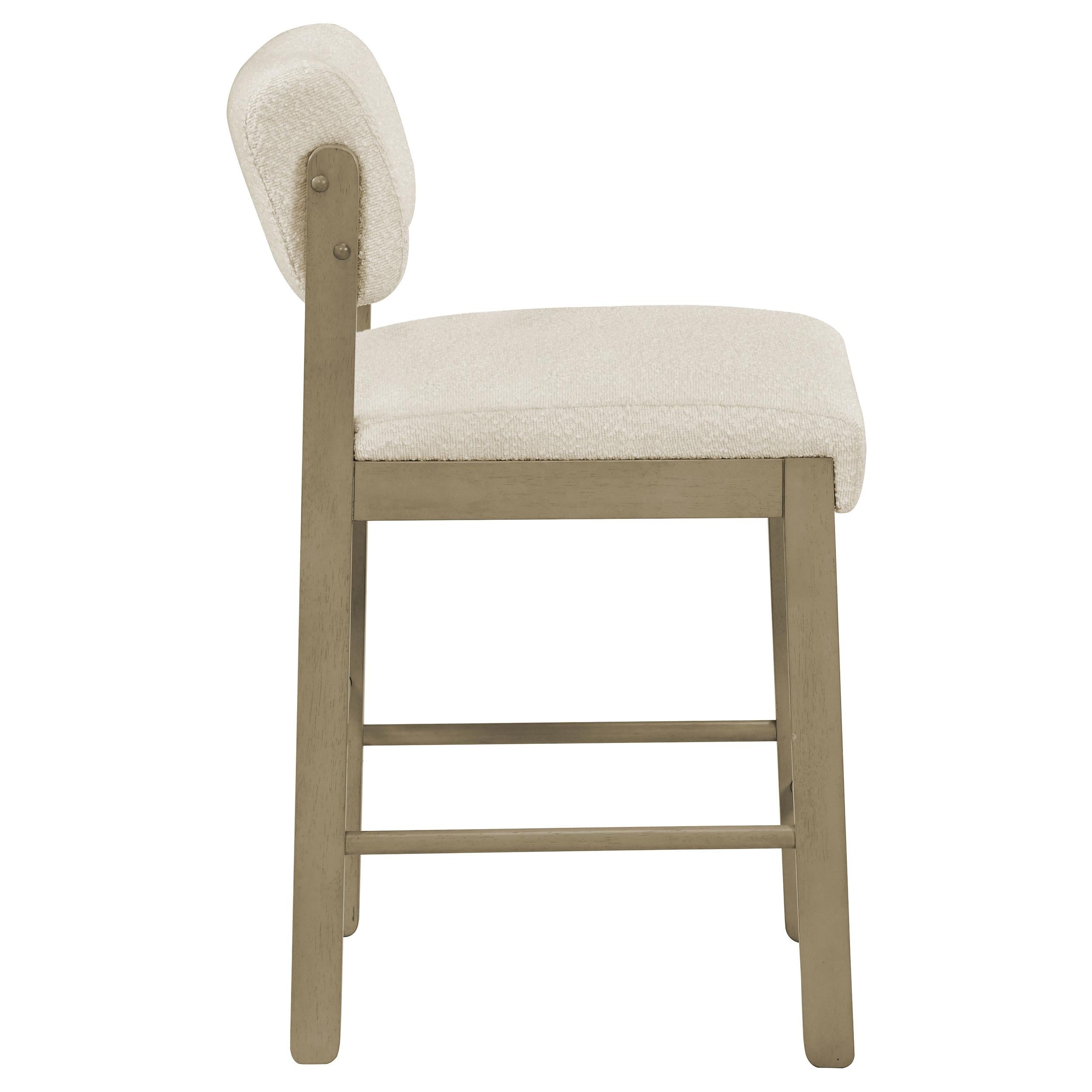  Coaster Furniture Kehoe 193939NAT Set of 2 Upholstered Counter Height Chair - Cream/Natural Oak IMAGE 7