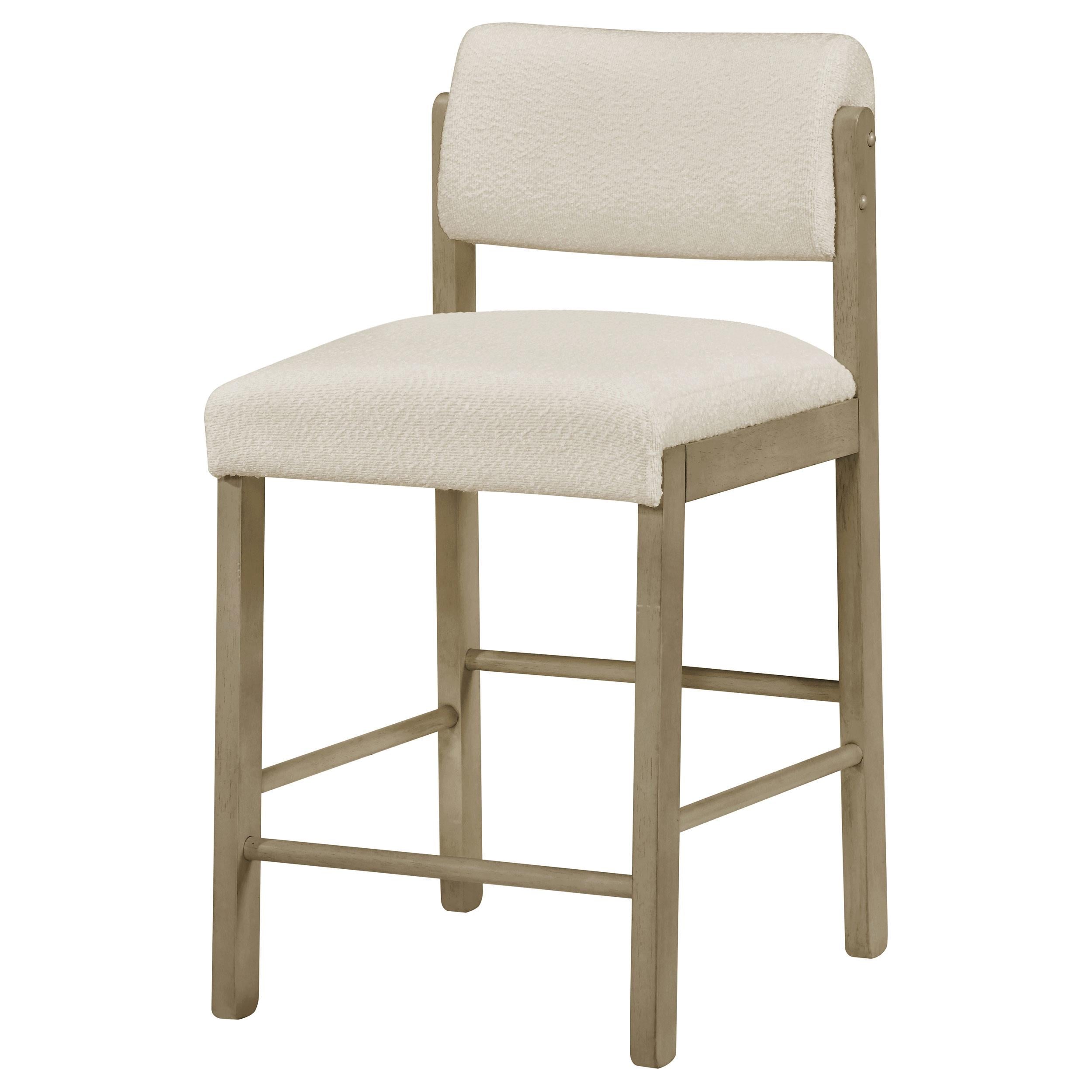  Coaster Furniture Kehoe 193939NAT Set of 2 Upholstered Counter Height Chair - Cream/Natural Oak IMAGE 8