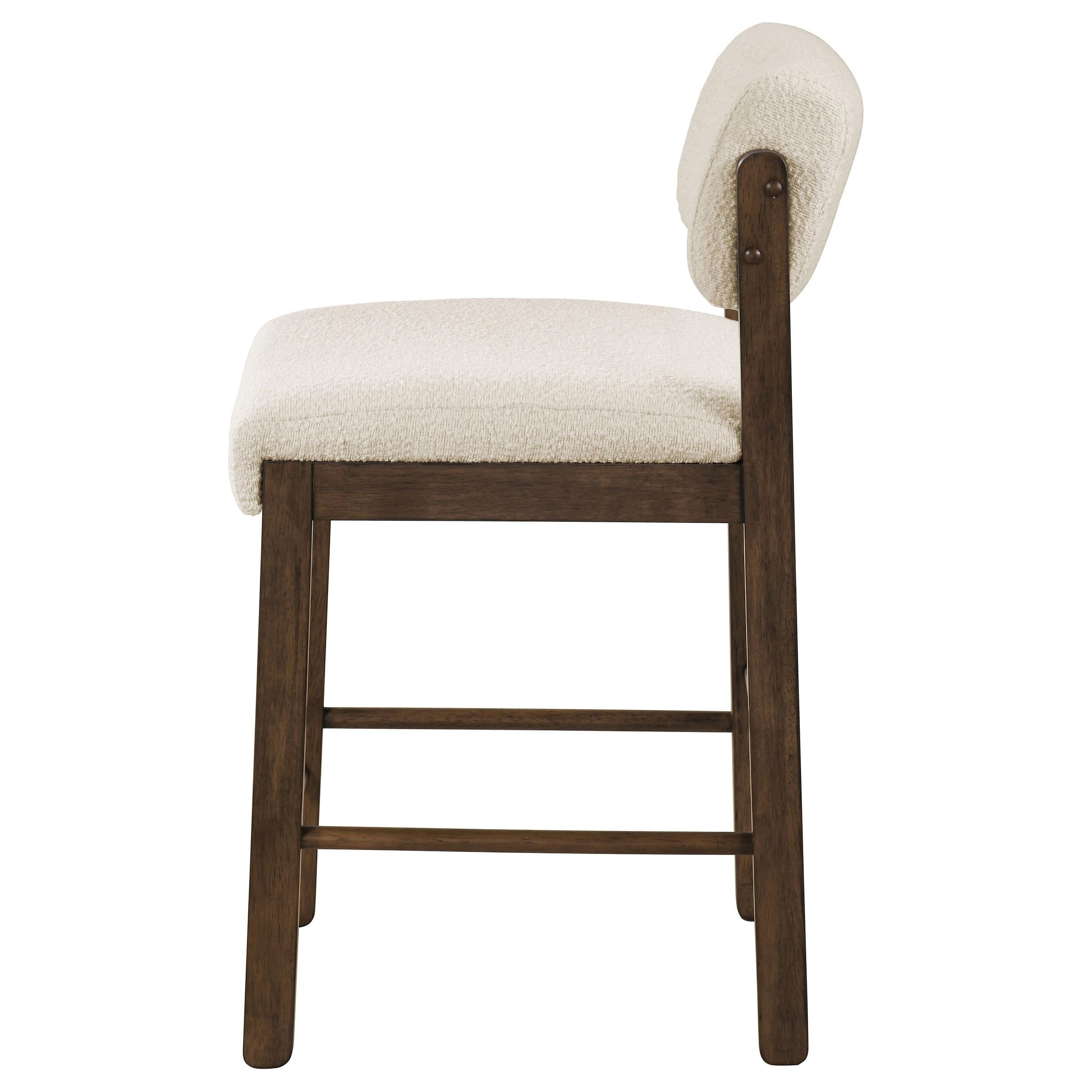  Coaster Furniture Kehoe 193939WAL Set of 2 Upholstered Counter Height Chair - Cream/Walnut IMAGE 2