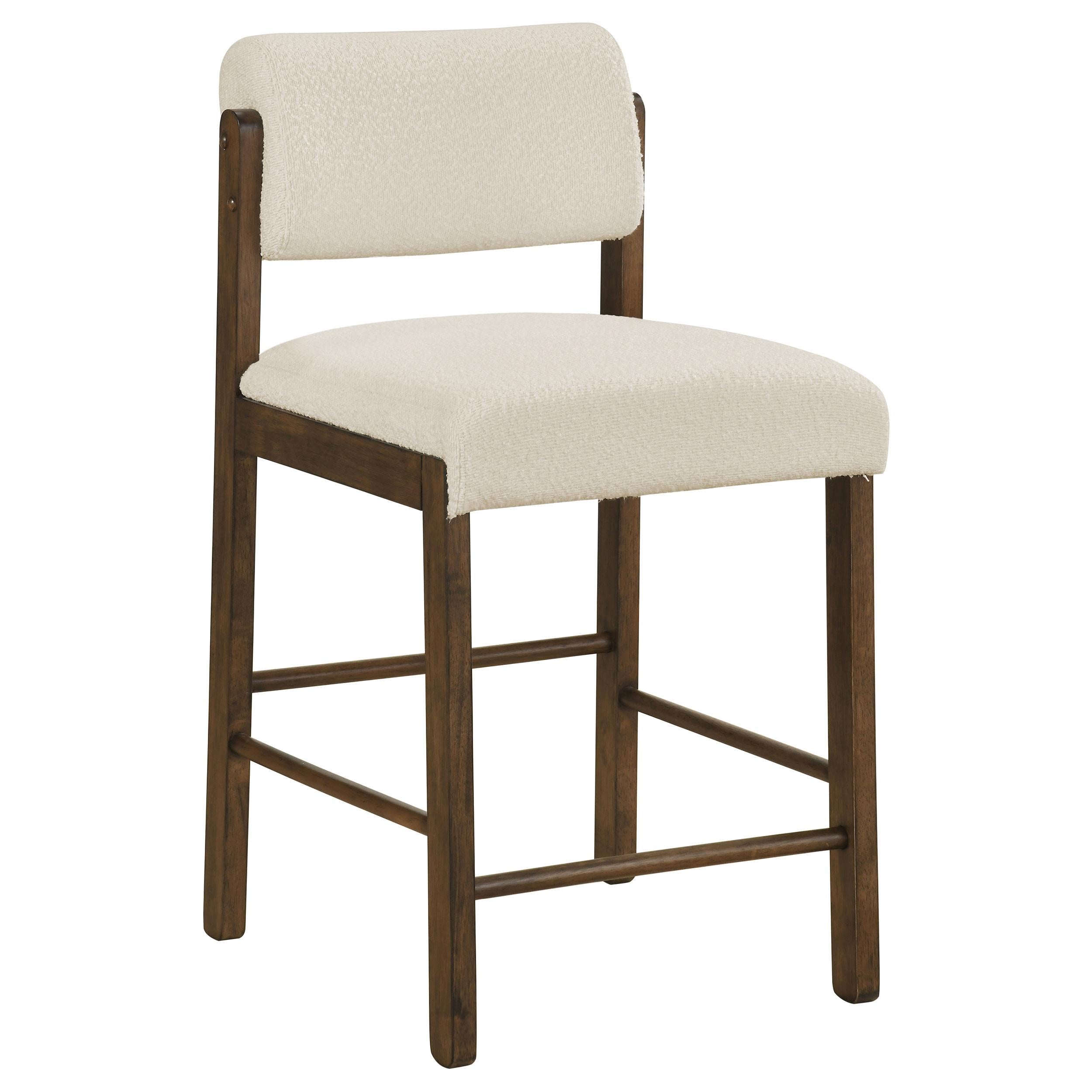  Coaster Furniture Kehoe 193939WAL Set of 2 Upholstered Counter Height Chair - Cream/Walnut IMAGE 3