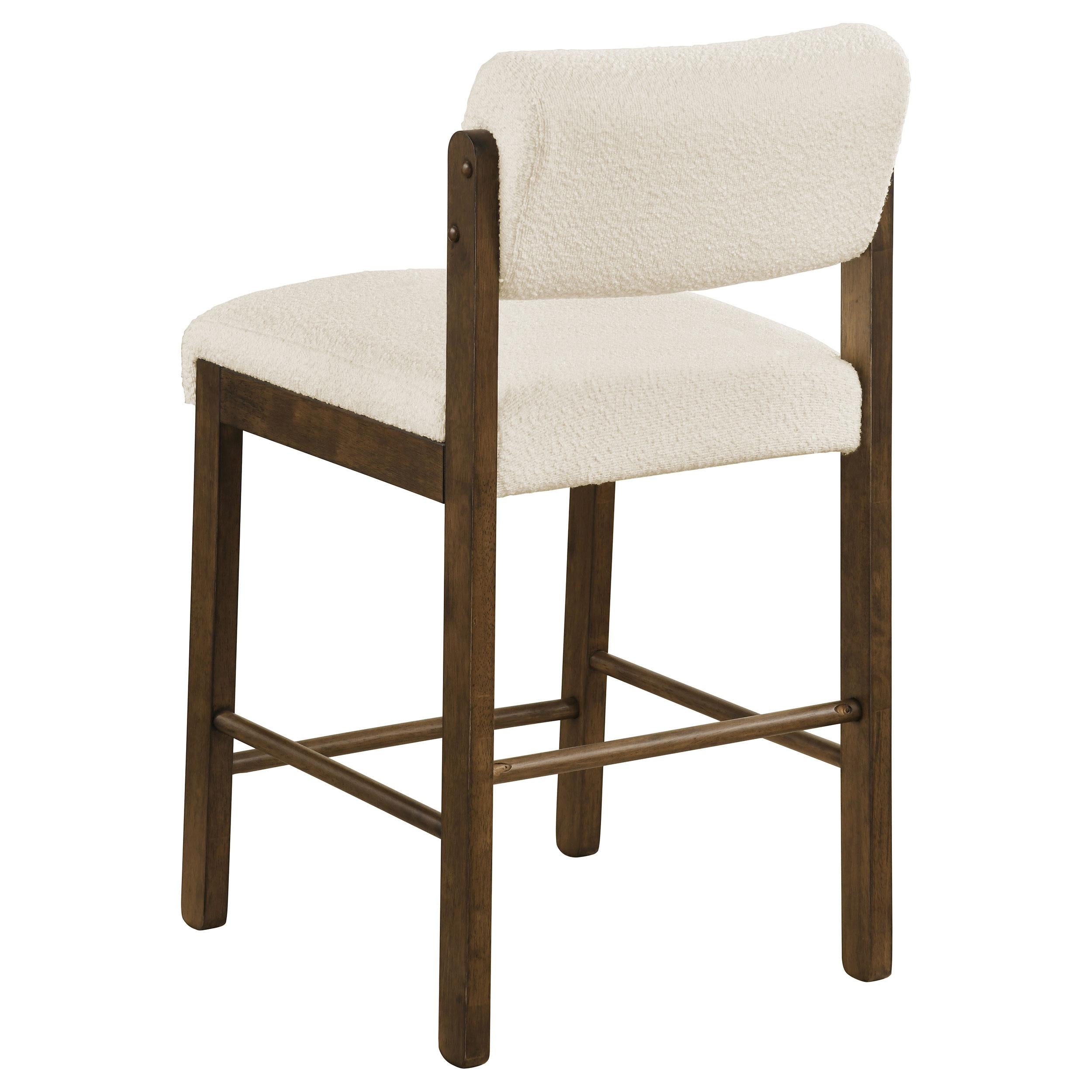  Coaster Furniture Kehoe 193939WAL Set of 2 Upholstered Counter Height Chair - Cream/Walnut IMAGE 4