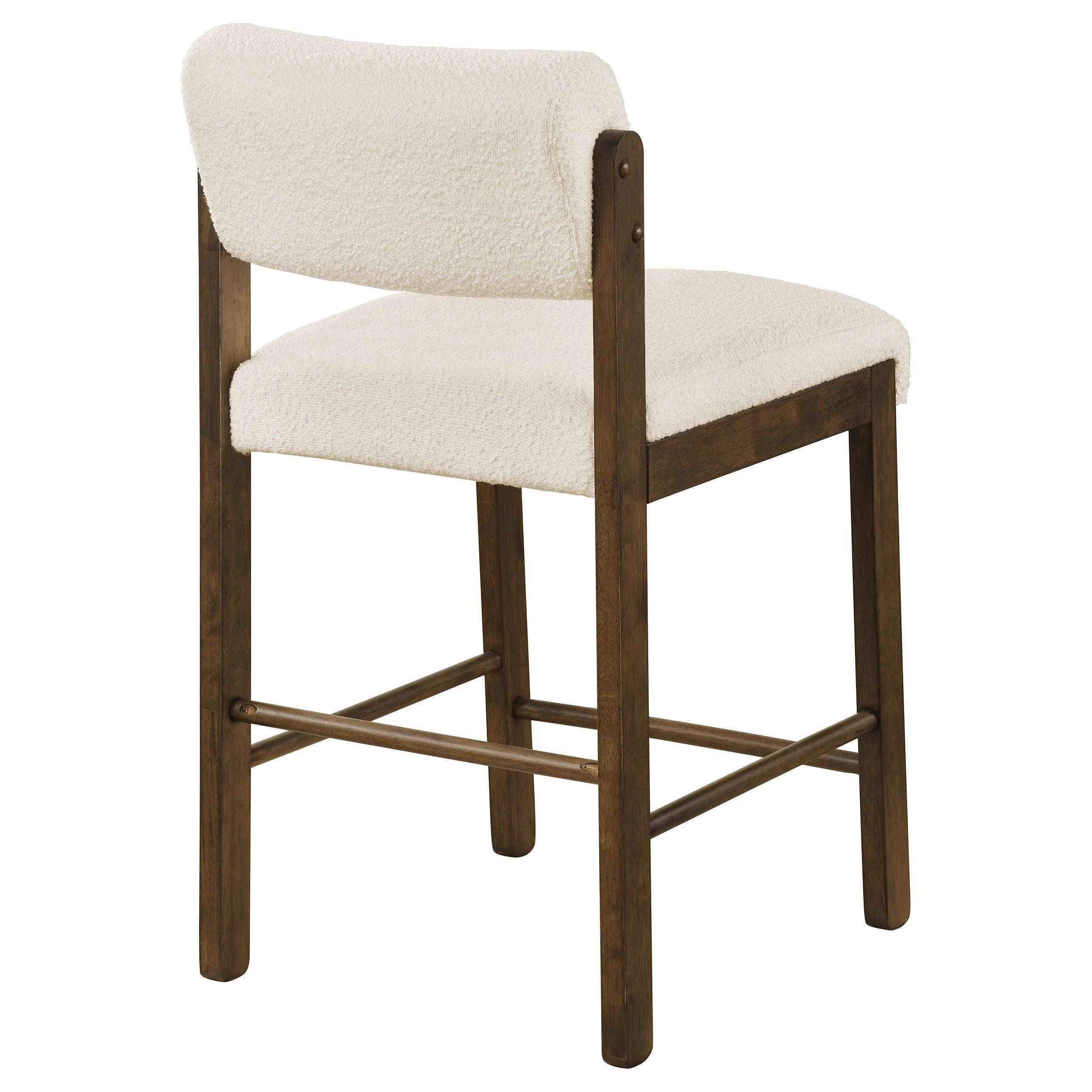  Coaster Furniture Kehoe 193939WAL Set of 2 Upholstered Counter Height Chair - Cream/Walnut IMAGE 6