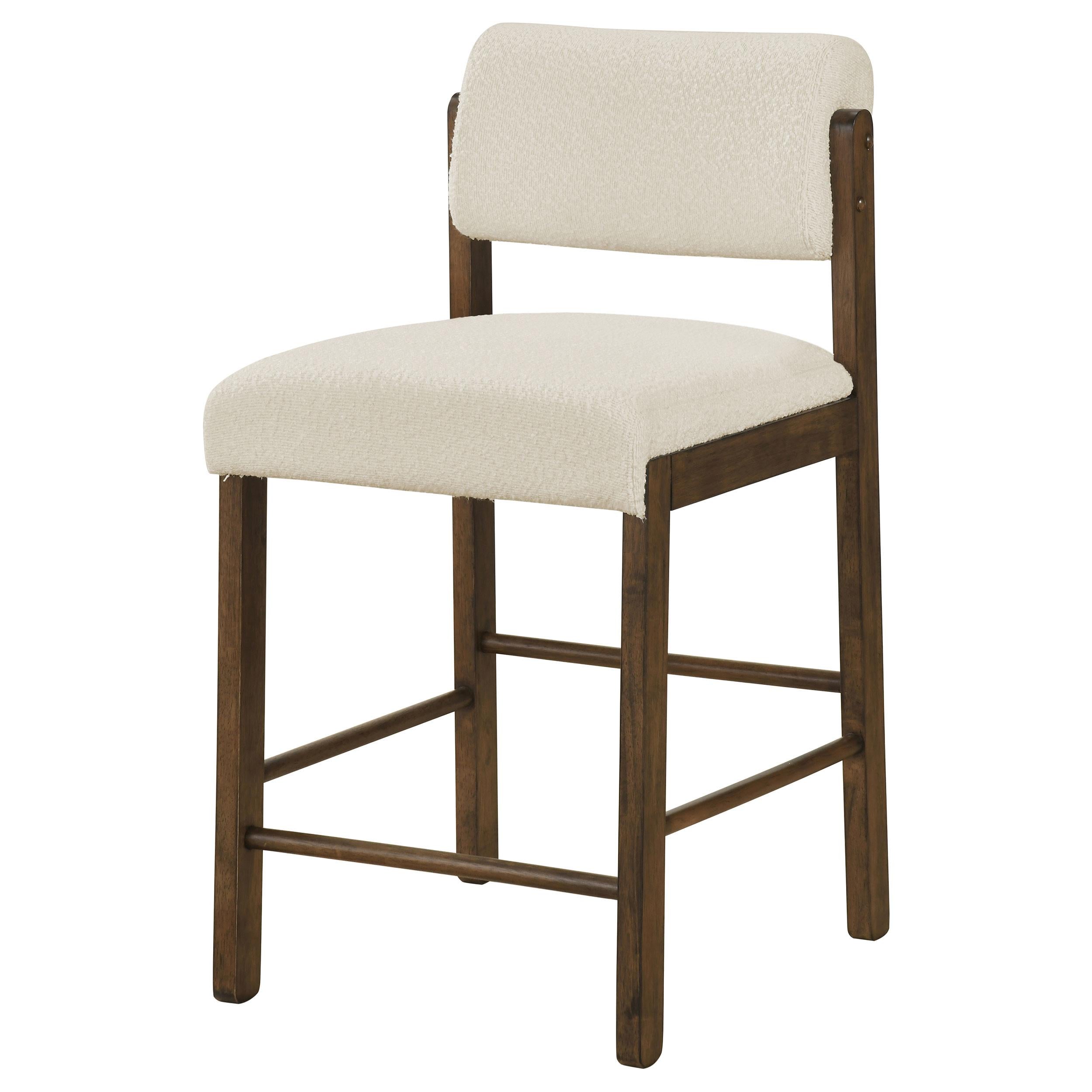  Coaster Furniture Kehoe 193939WAL Set of 2 Upholstered Counter Height Chair - Cream/Walnut IMAGE 7