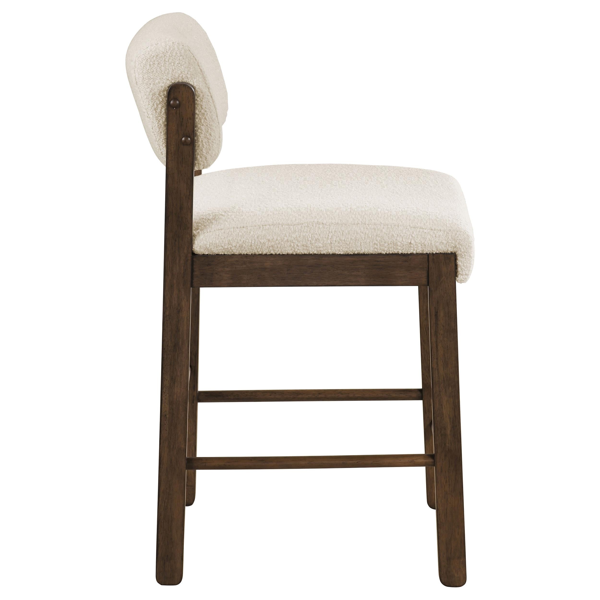  Coaster Furniture Kehoe 193939WAL Set of 2 Upholstered Counter Height Chair - Cream/Walnut IMAGE 8