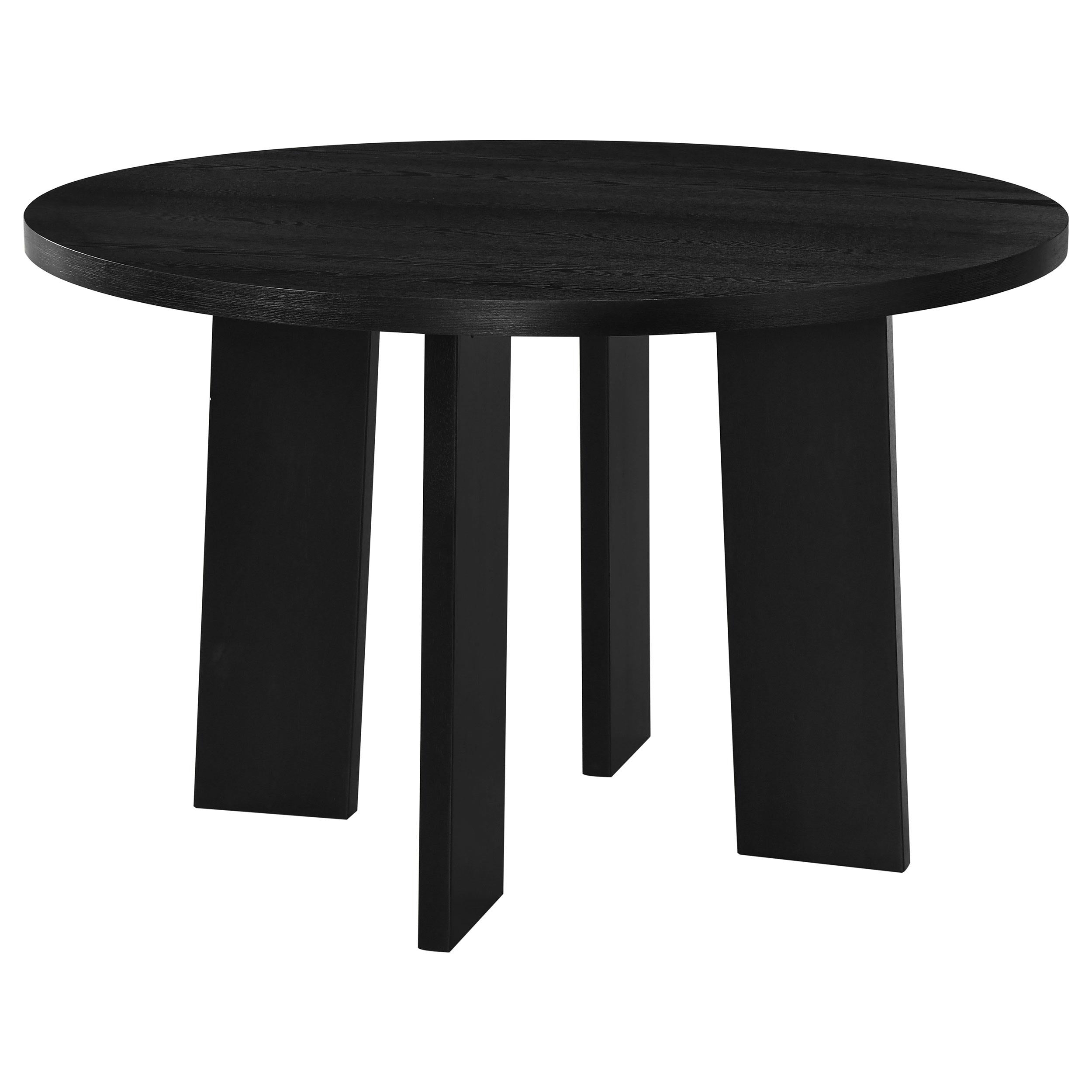  Coaster Furniture Strouse 193940BLK 47-inch Round Wood Dining Room Table - Black IMAGE 1