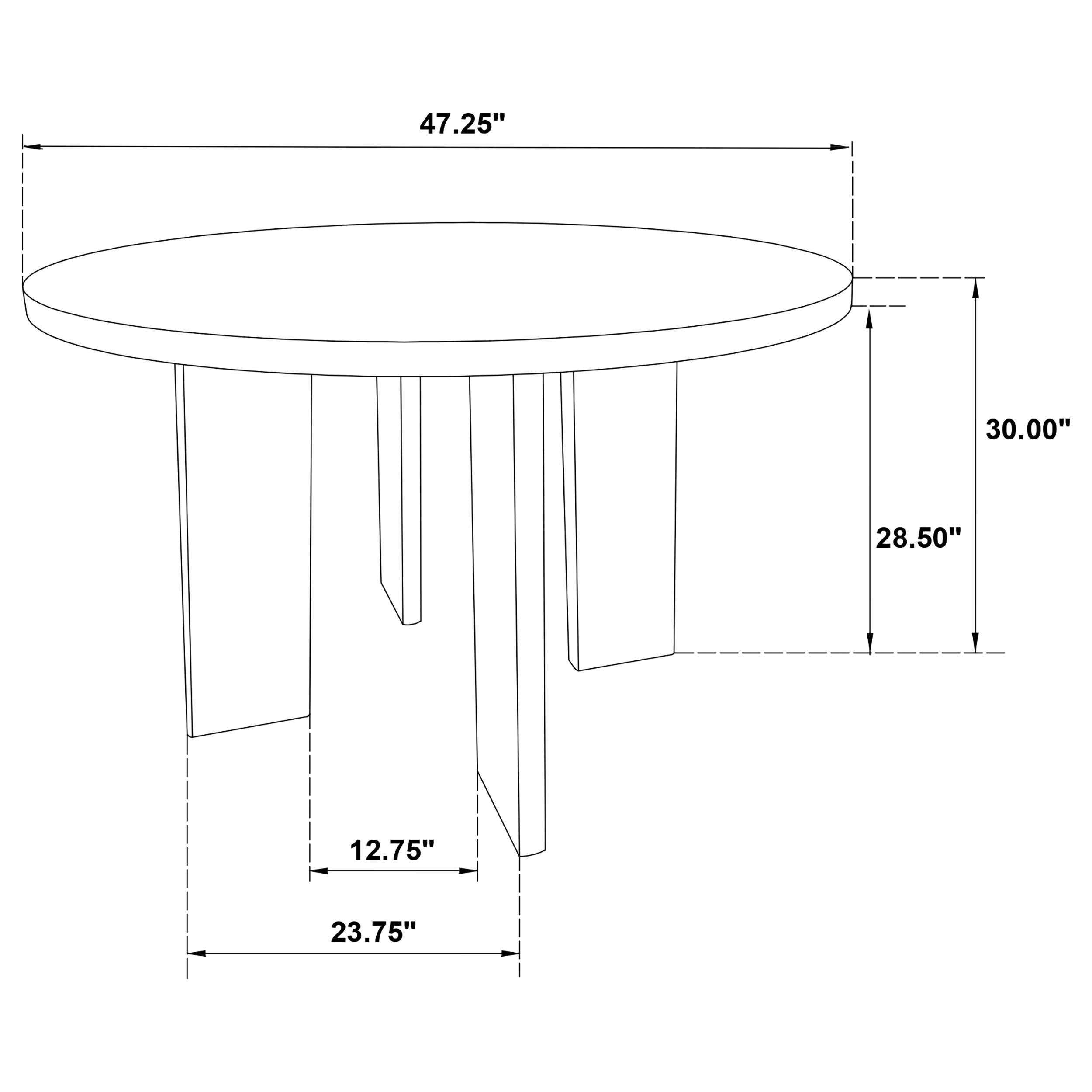  Coaster Furniture Strouse 193940BLK 47-inch Round Wood Dining Room Table - Black IMAGE 8