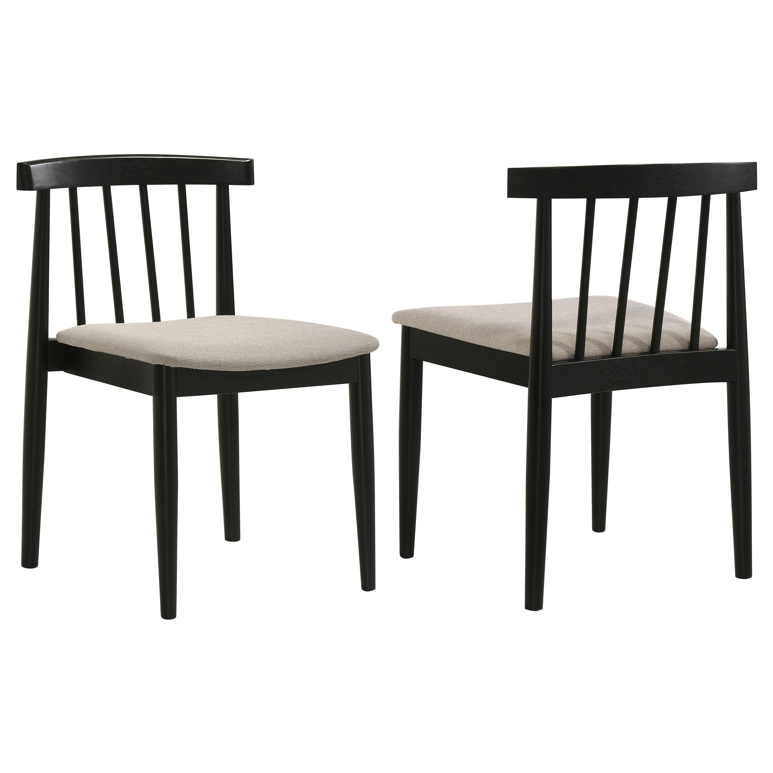  Coaster Furniture Cullen 193942BLK Set of 2 Dining Side Chair Upholstered Seat - Black IMAGE 1
