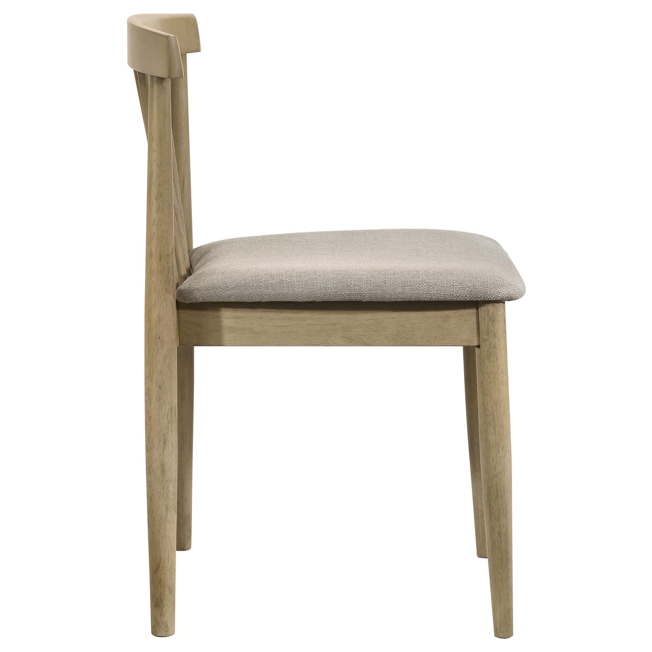  Coaster Furniture Cullen 193942NAT Set of 2 Dining Side Chair Upholstered Seat - Natural Oak IMAGE 5