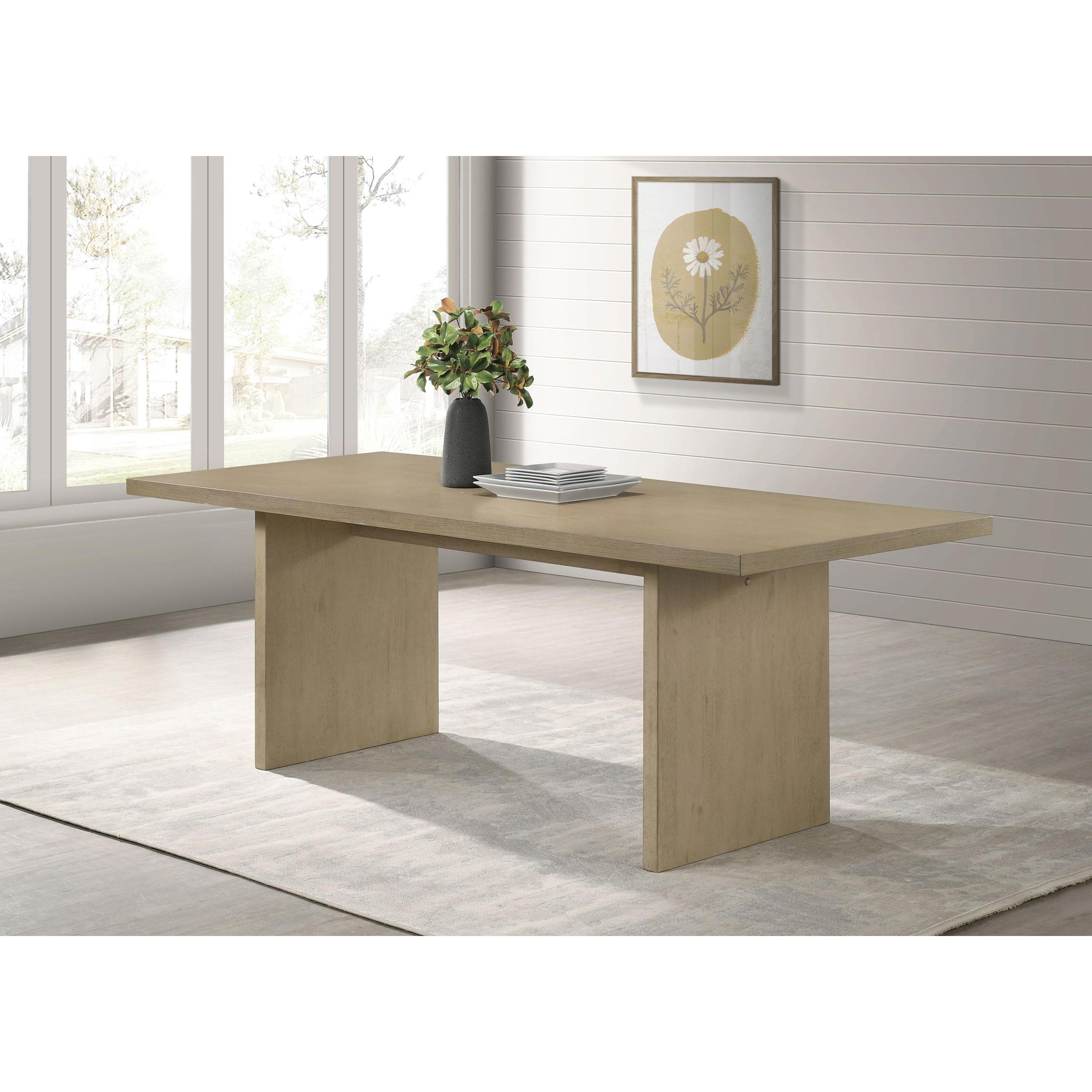  Coaster Furniture Decker 193951NAT 82-inch Rectangular Wood Dining Table - Natural Oak IMAGE 2