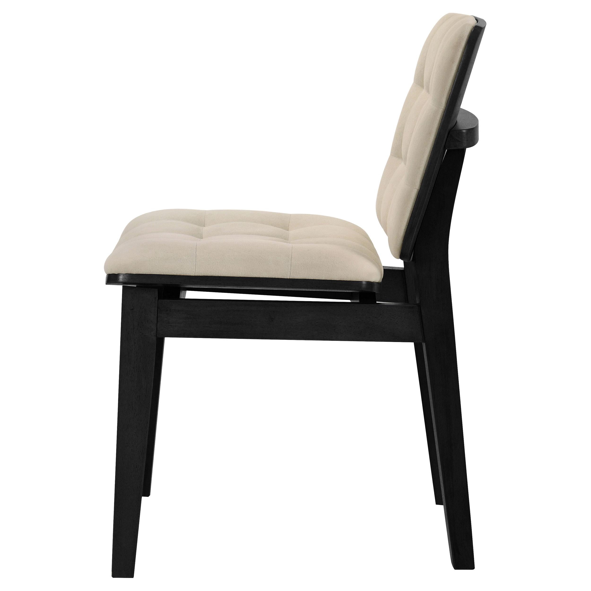  Coaster Furniture Redbridge 193952BLK Set of 2 Velvet Upholstered Side Chair - Cream/Black IMAGE 2