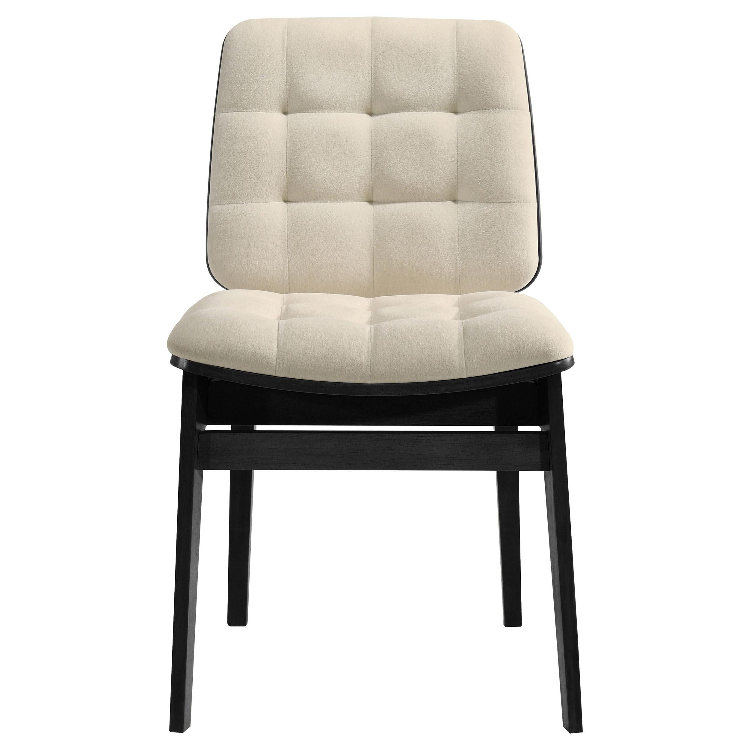  Coaster Furniture Redbridge 193952BLK Set of 2 Velvet Upholstered Side Chair - Cream/Black IMAGE 5