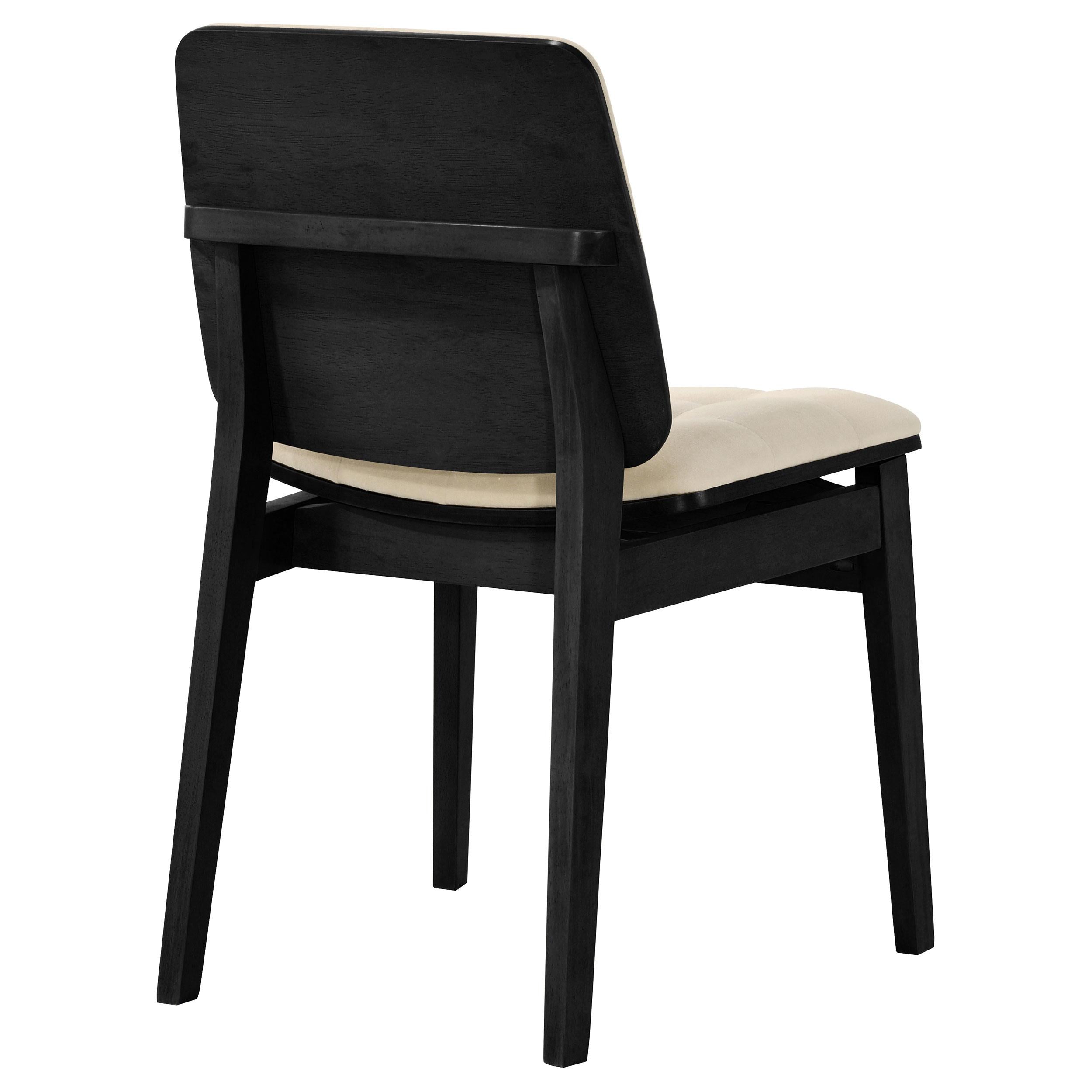  Coaster Furniture Redbridge 193952BLK Set of 2 Velvet Upholstered Side Chair - Cream/Black IMAGE 6