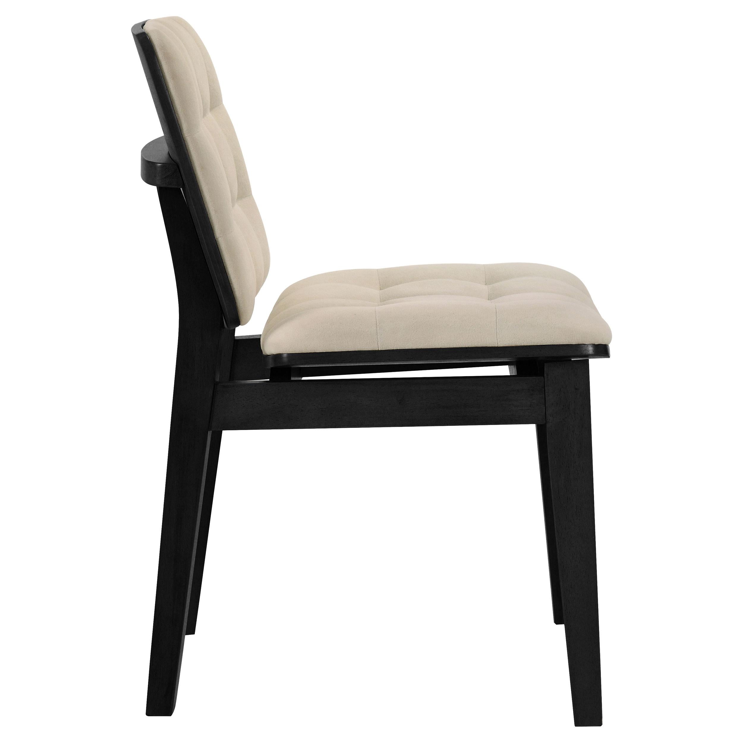  Coaster Furniture Redbridge 193952BLK Set of 2 Velvet Upholstered Side Chair - Cream/Black IMAGE 7