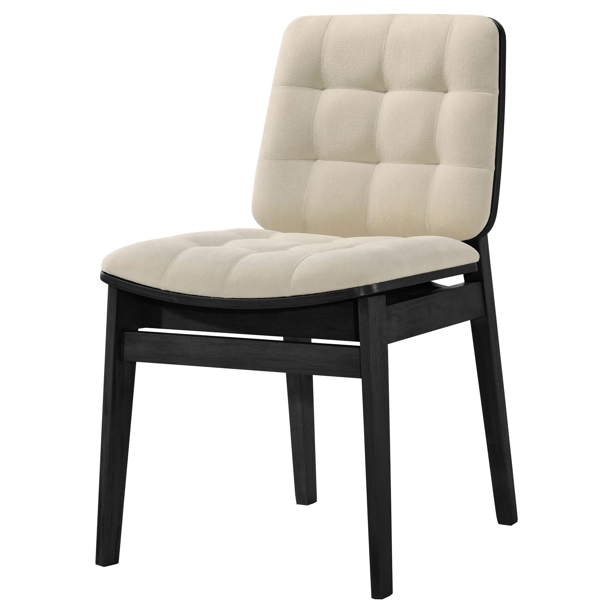  Coaster Furniture Redbridge 193952BLK Set of 2 Velvet Upholstered Side Chair - Cream/Black IMAGE 8