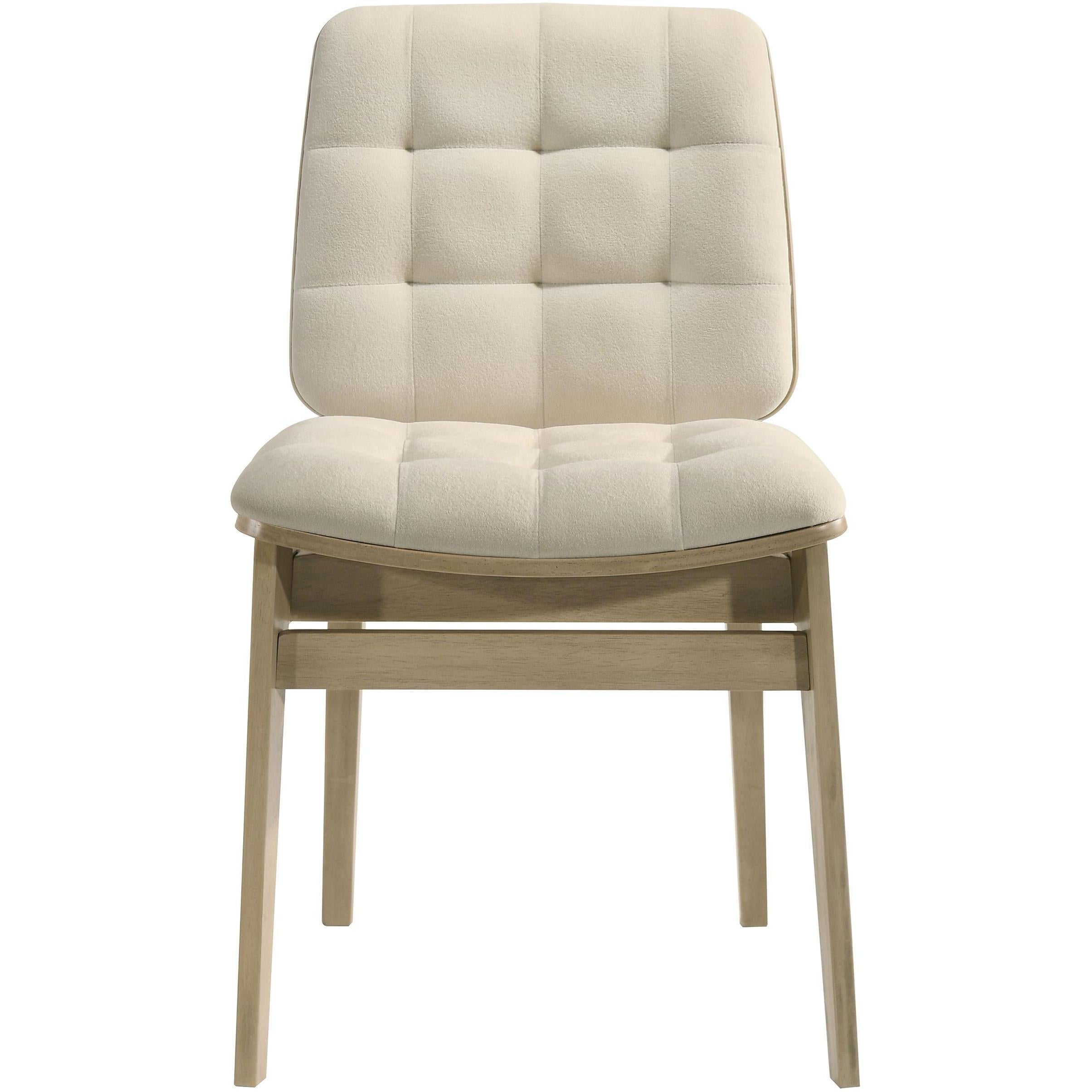  Coaster Furniture Redbridge 193952NAT Set of 2 Velvet Upholstered Side Chair - Cream/Natural Oak IMAGE 4