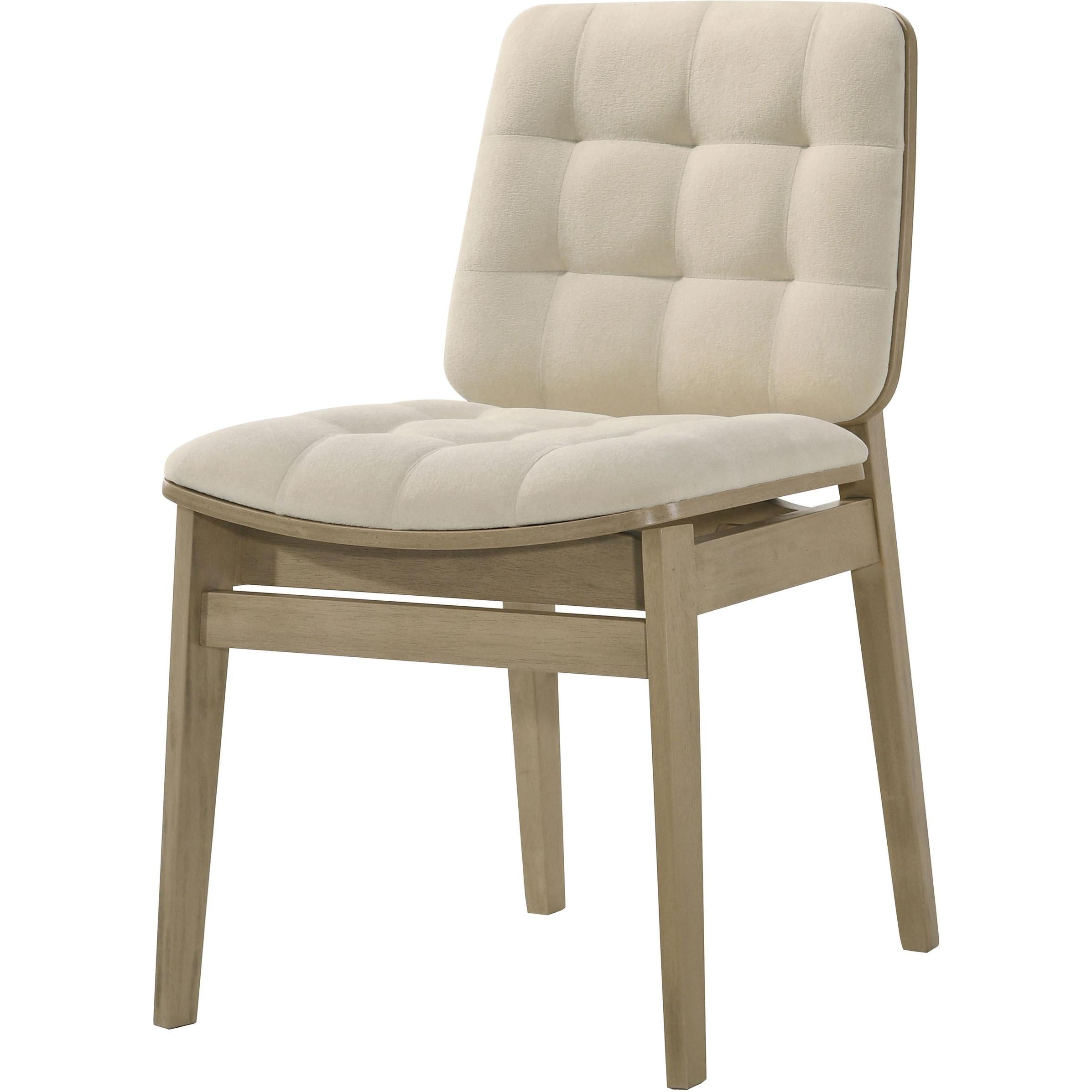  Coaster Furniture Redbridge 193952NAT Set of 2 Velvet Upholstered Side Chair - Cream/Natural Oak IMAGE 5