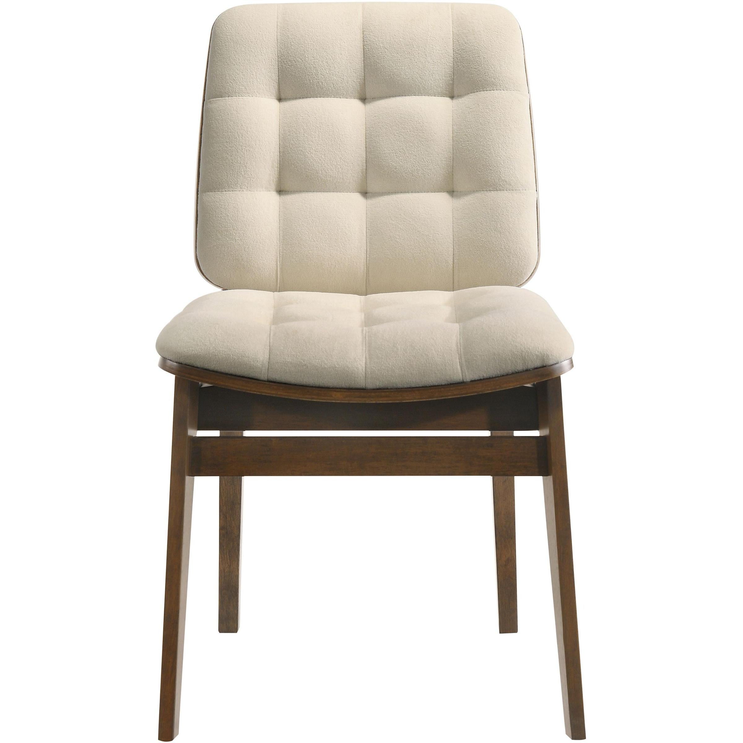  Coaster Furniture Redbridge 193952WAL Set of 2 Velvet Upholstered Side Chair - Cream/Walnut IMAGE 3