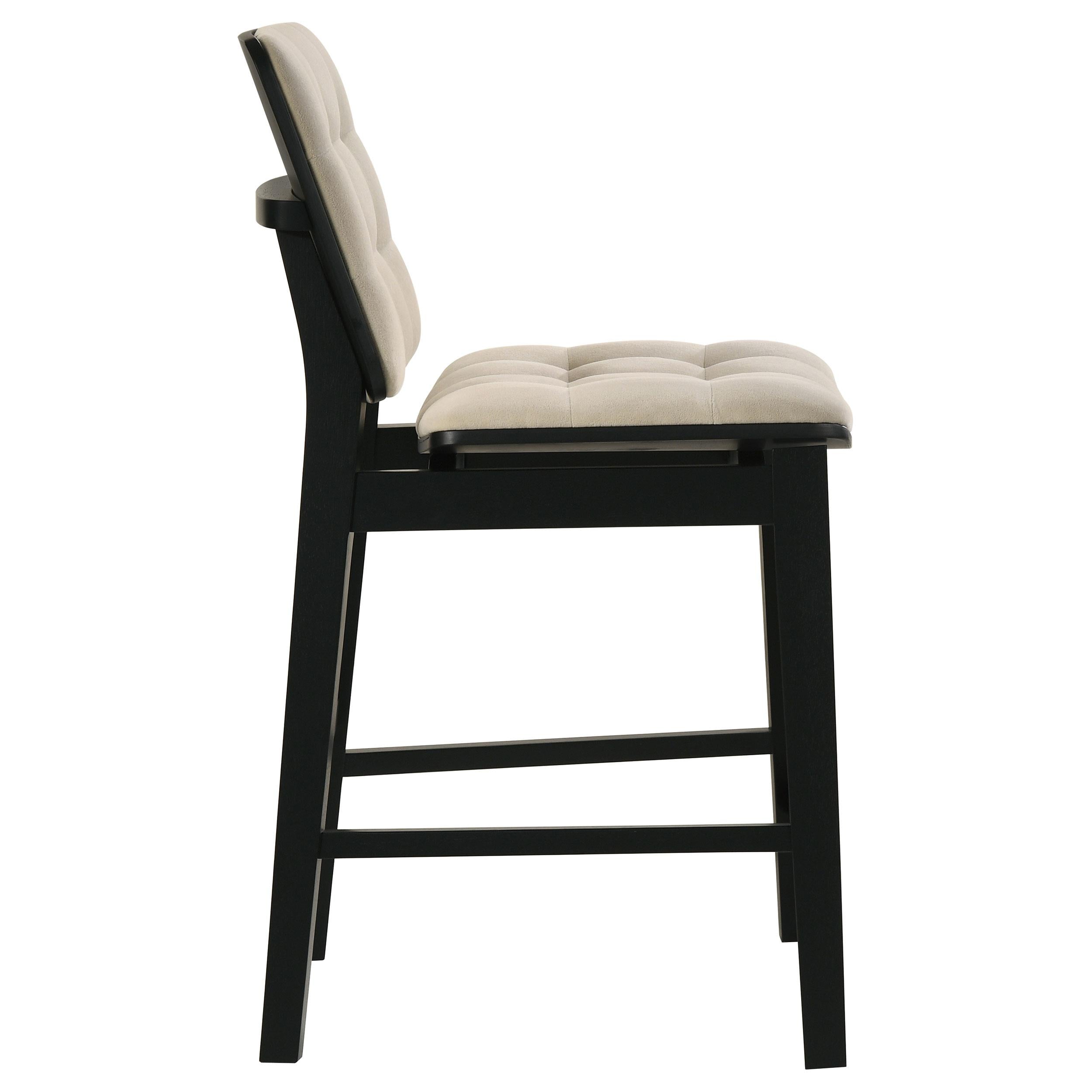  Coaster Furniture Redbridge 193959BLK Set of 2 Velvet Upholstered Counter Chair - Cream/Black IMAGE 7
