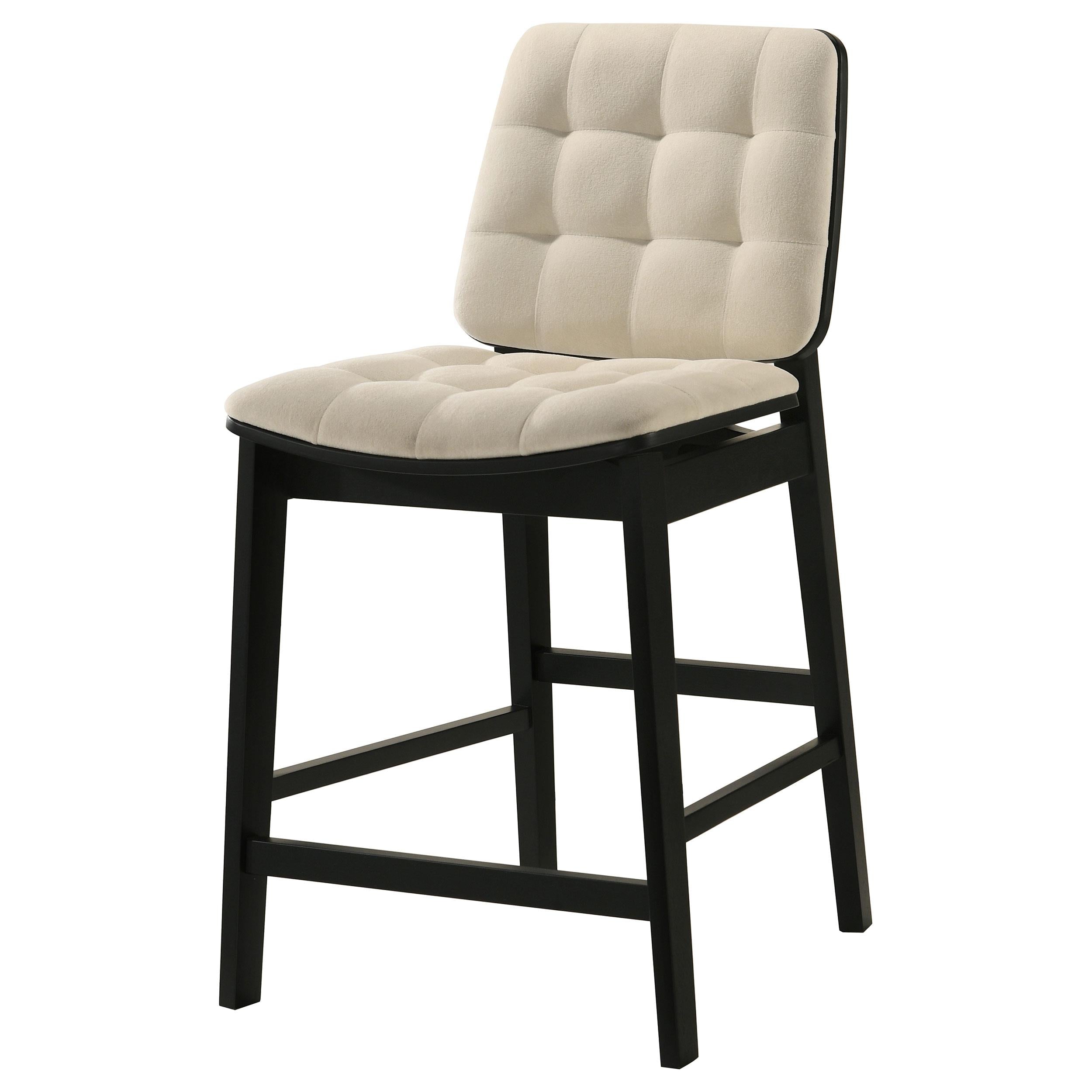  Coaster Furniture Redbridge 193959BLK Set of 2 Velvet Upholstered Counter Chair - Cream/Black IMAGE 8