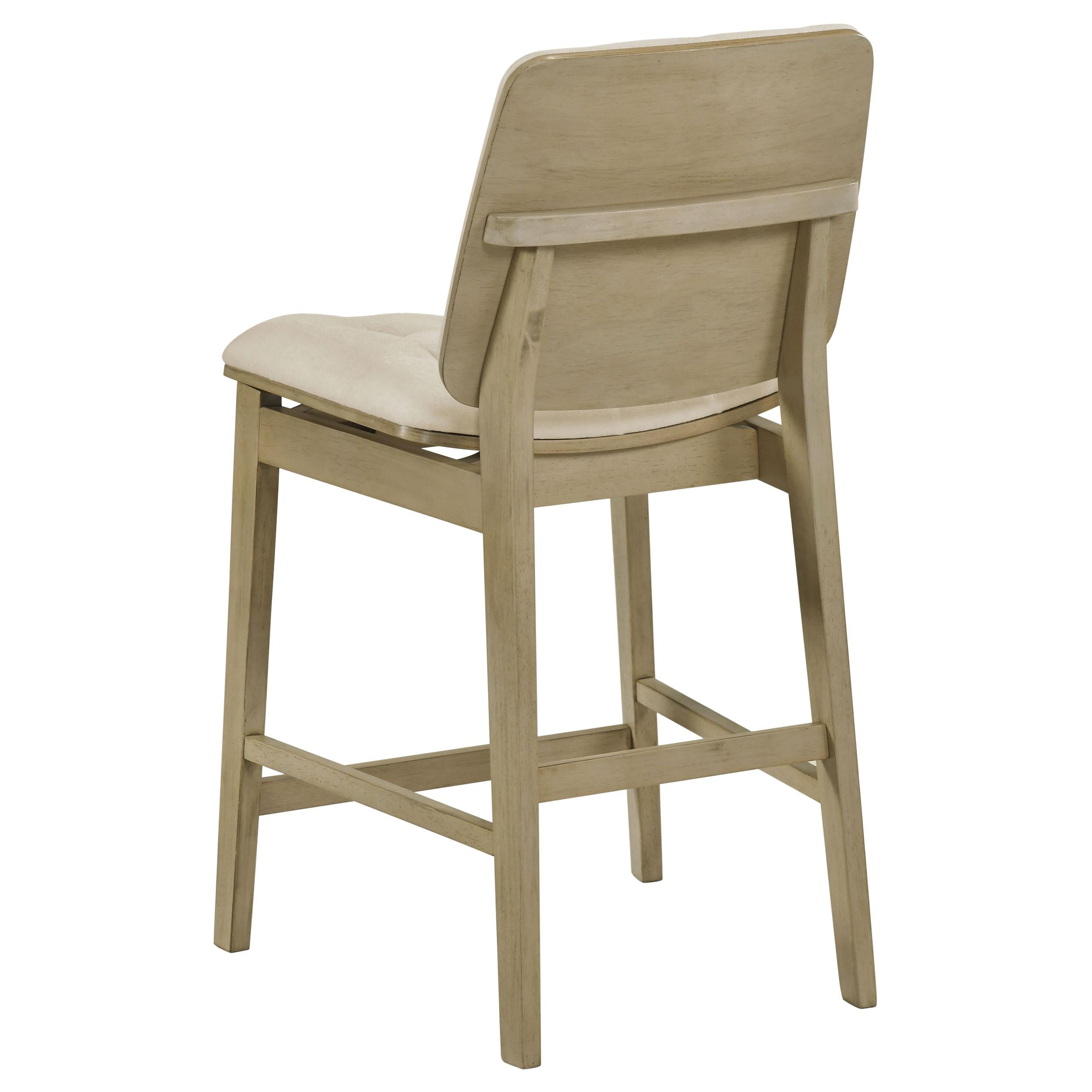  Coaster Furniture Redbridge 193959NAT Set of 2 Velvet Upholstered Counter Chair - Cream/Natural Oak IMAGE 3
