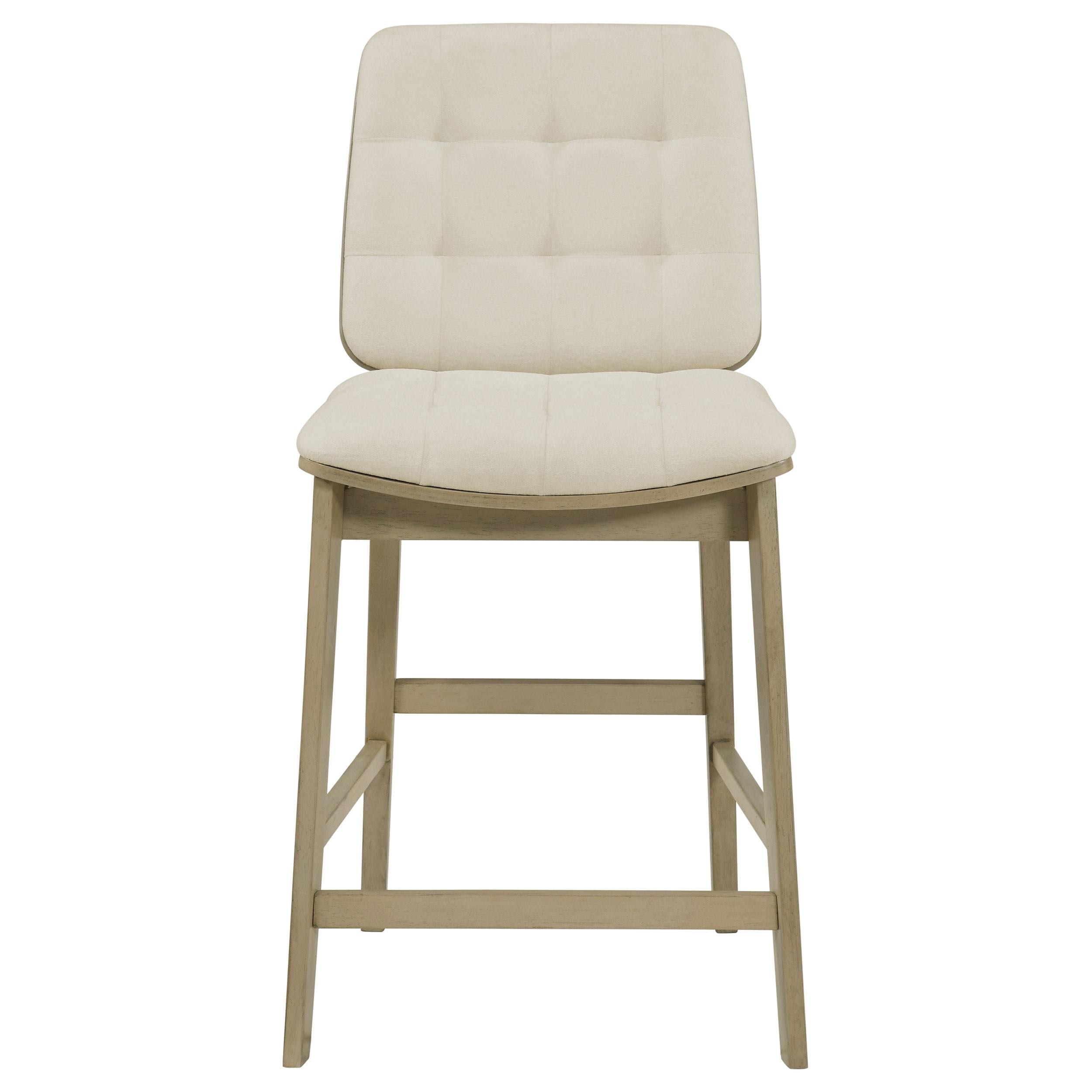  Coaster Furniture Redbridge 193959NAT Set of 2 Velvet Upholstered Counter Chair - Cream/Natural Oak IMAGE 5