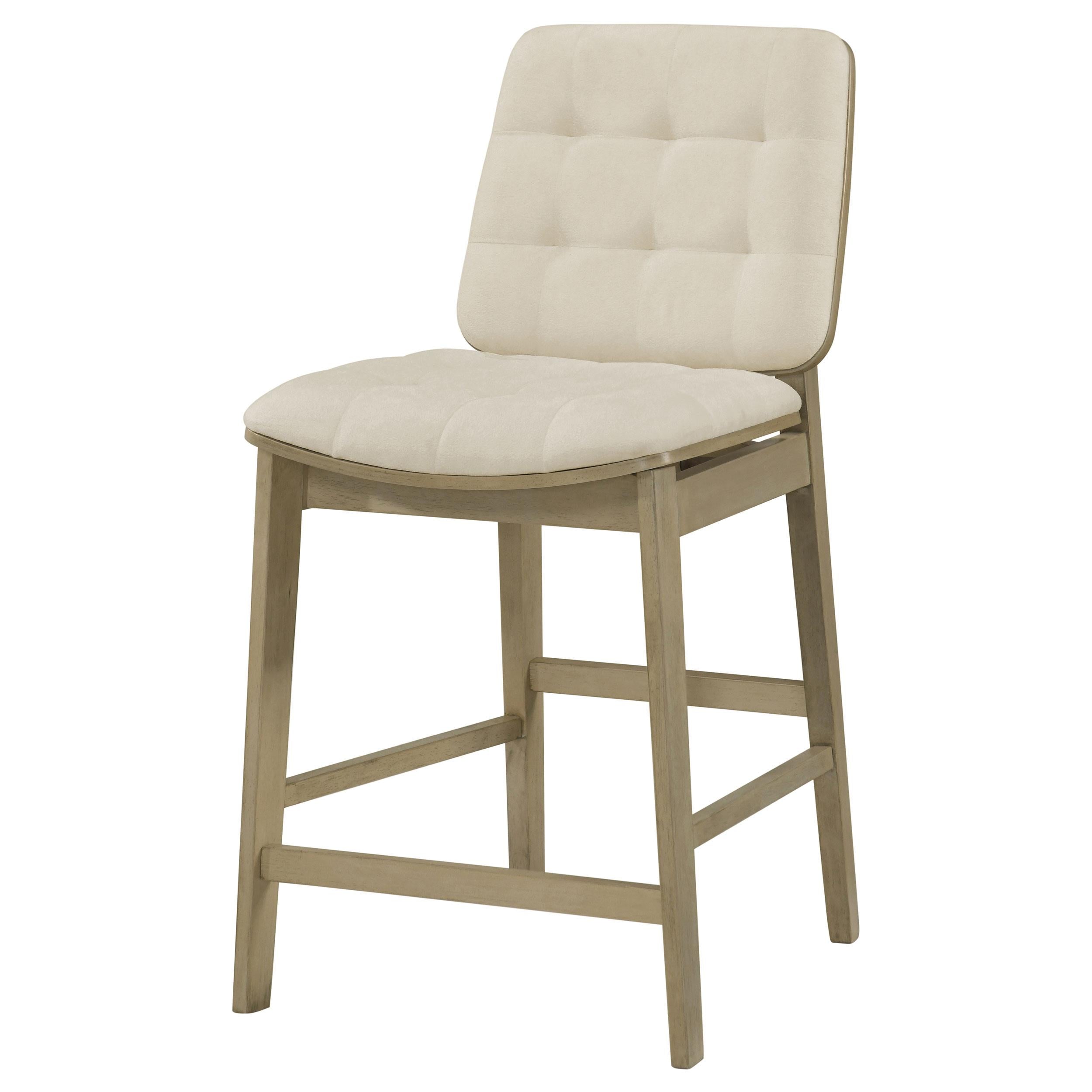  Coaster Furniture Redbridge 193959NAT Set of 2 Velvet Upholstered Counter Chair - Cream/Natural Oak IMAGE 7