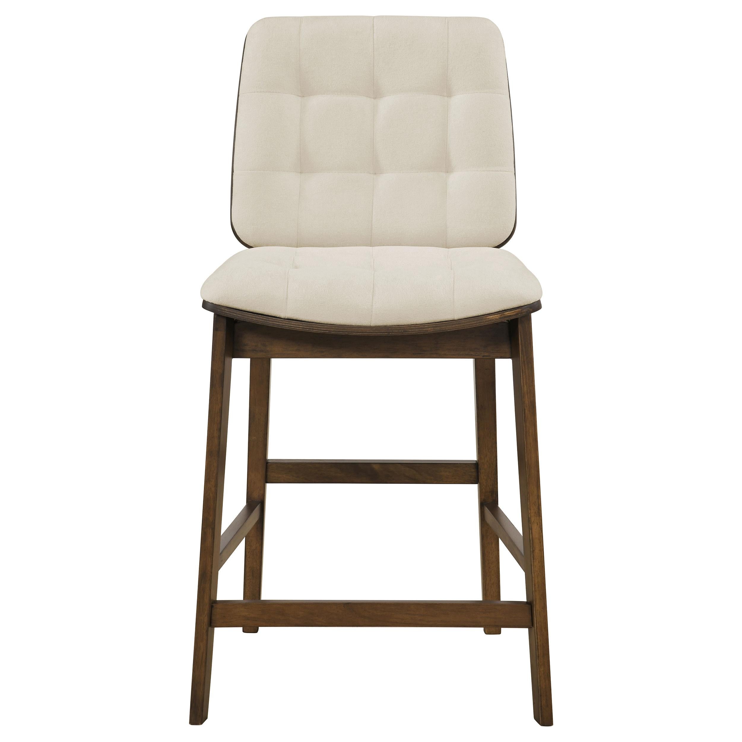  Coaster Furniture Redbridge 193959WAL Set of 2 Velvet Upholstered Counter Chair - Cream/Walnut IMAGE 6