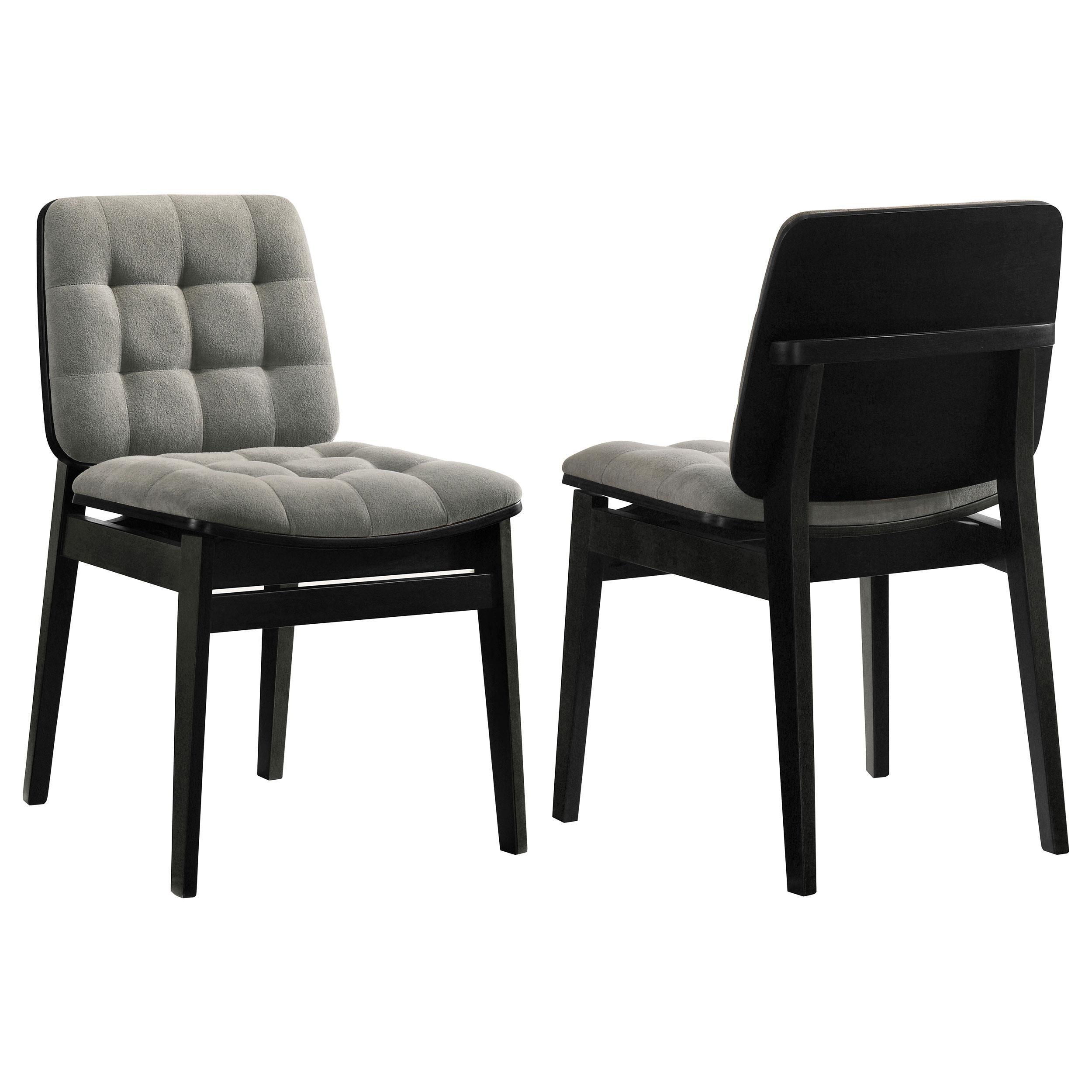  Coaster Furniture Redbridge 193962BLK Set of 2 Velvet Upholstered Side Chair - Grey/Black IMAGE 1