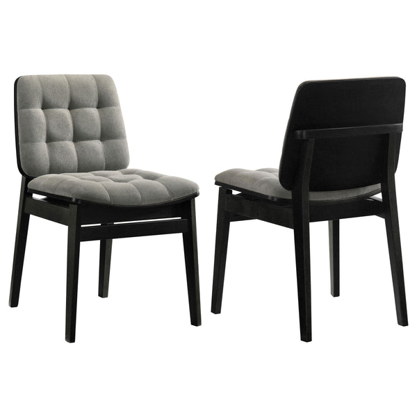 Coaster Furniture Redbridge 193962BLK Set of 2 Velvet Upholstered Side Chair - Grey/Black