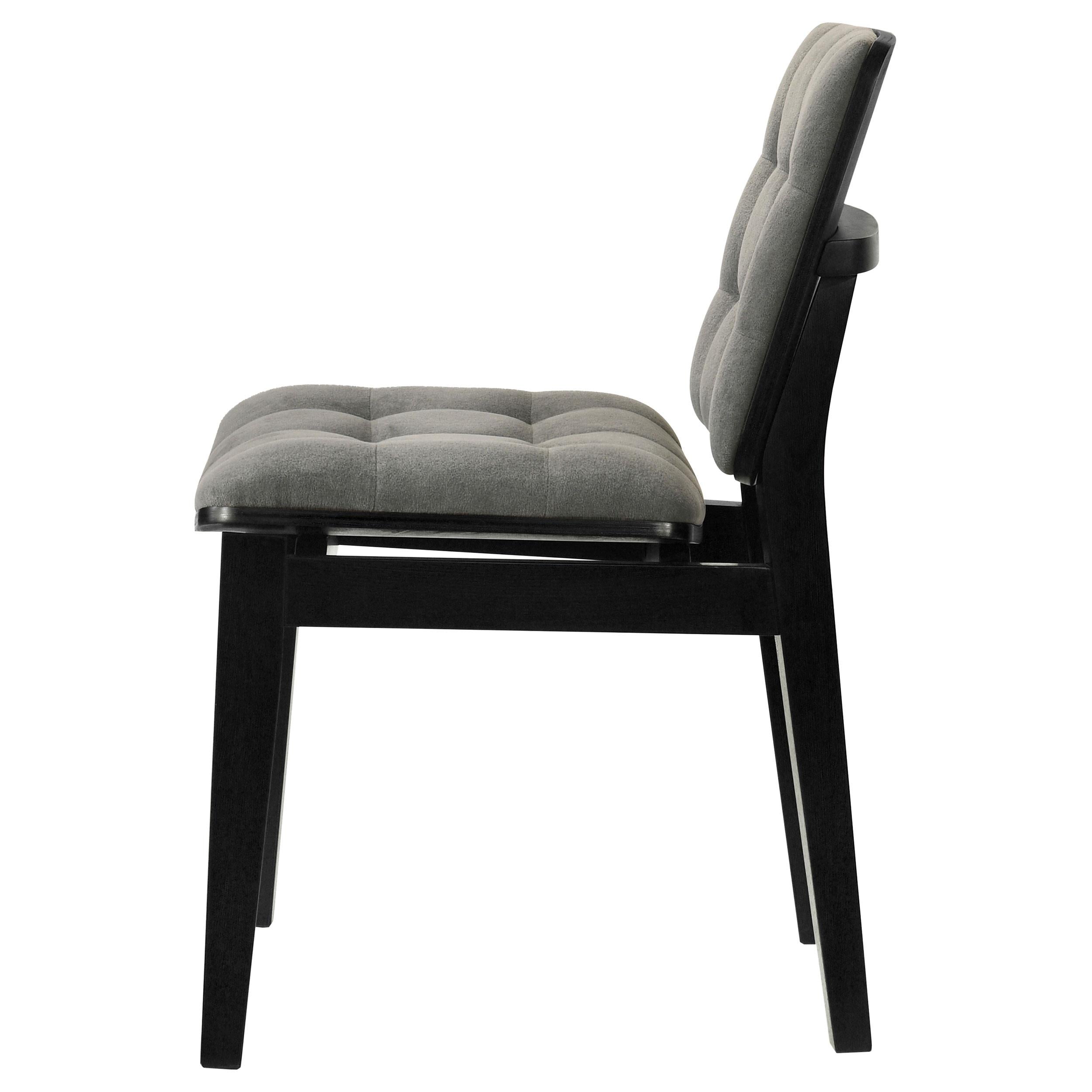  Coaster Furniture Redbridge 193962BLK Set of 2 Velvet Upholstered Side Chair - Grey/Black IMAGE 2