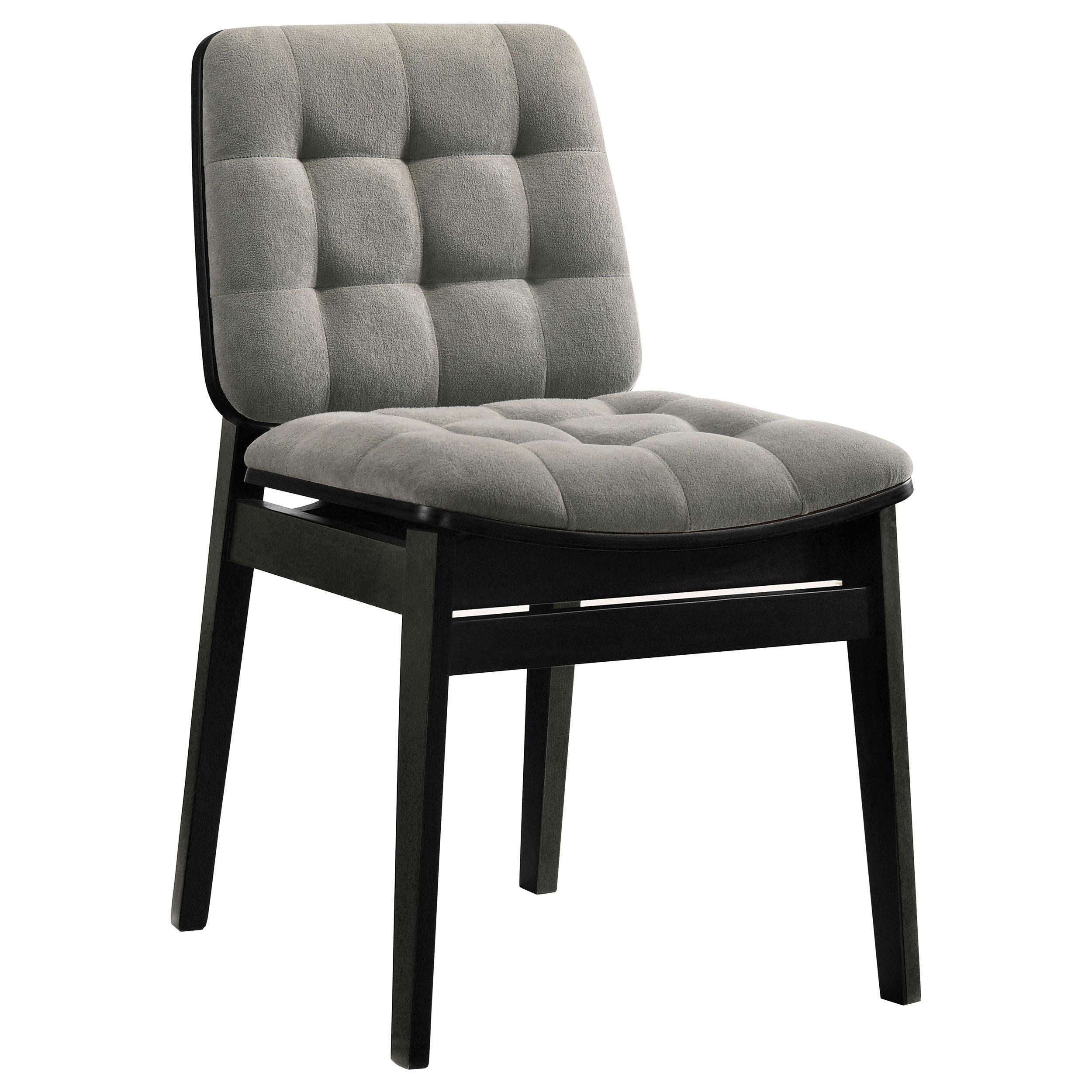  Coaster Furniture Redbridge 193962BLK Set of 2 Velvet Upholstered Side Chair - Grey/Black IMAGE 4