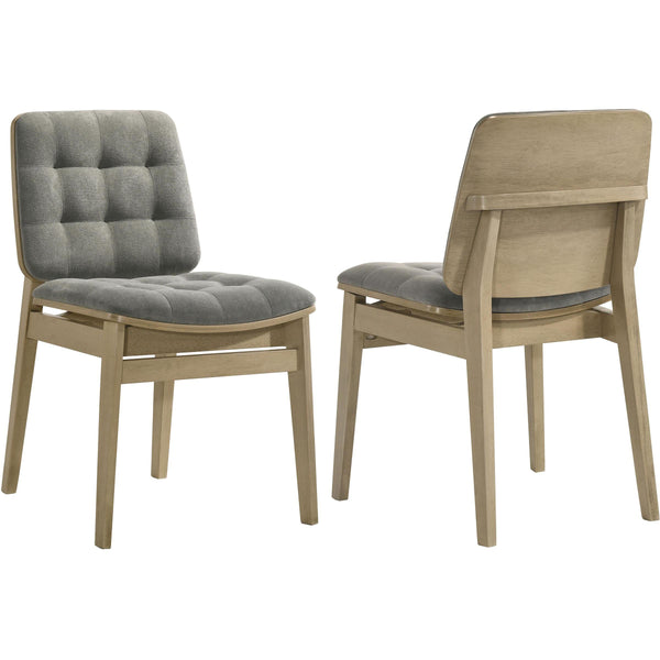 Coaster Furniture Redbridge 193962NAT Set of 2 Velvet Upholstered Side Chair - Grey/Natural Oak